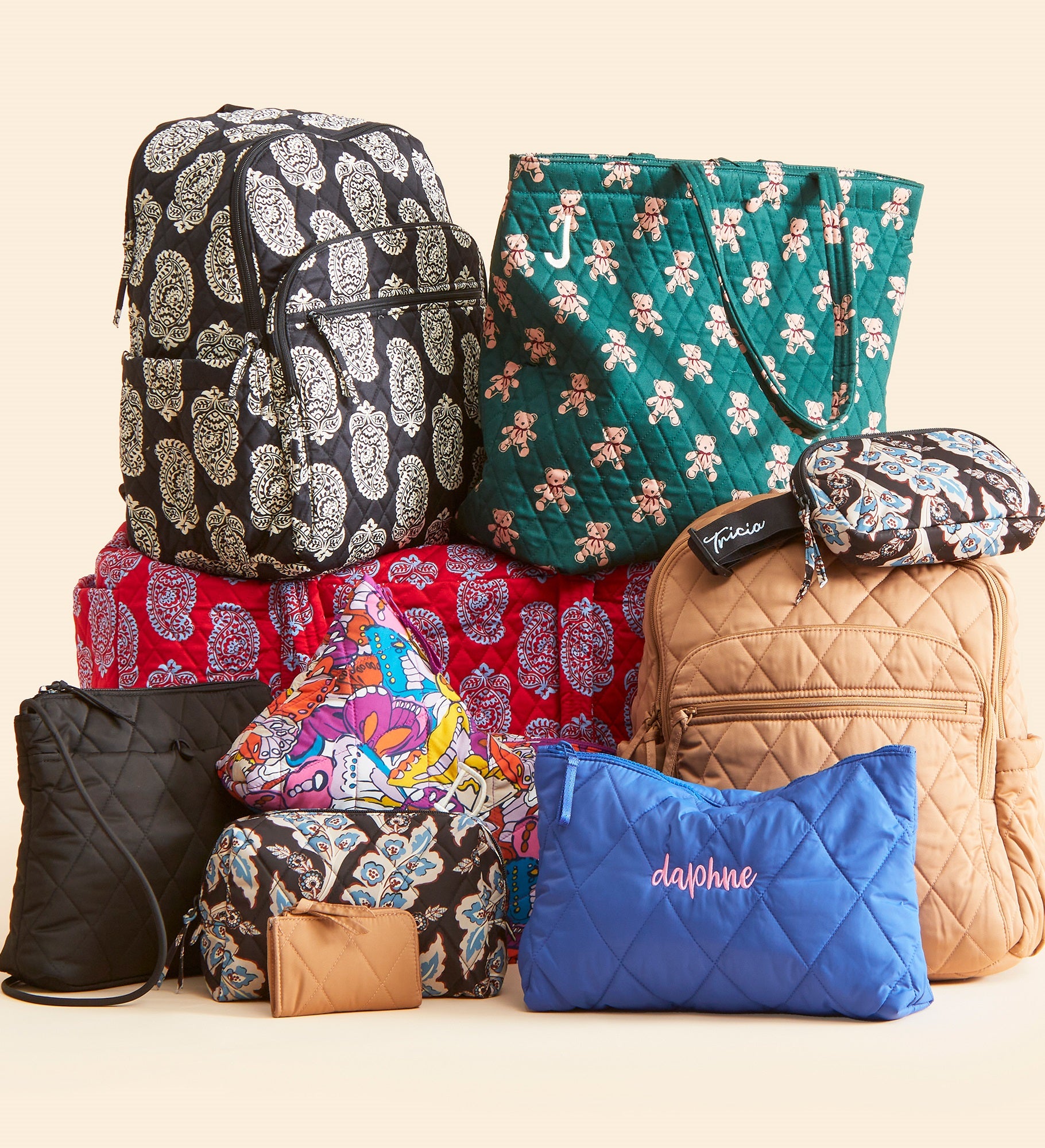 Vera Bradley Embroidered Iconic Paisley Backpack Moonless Night