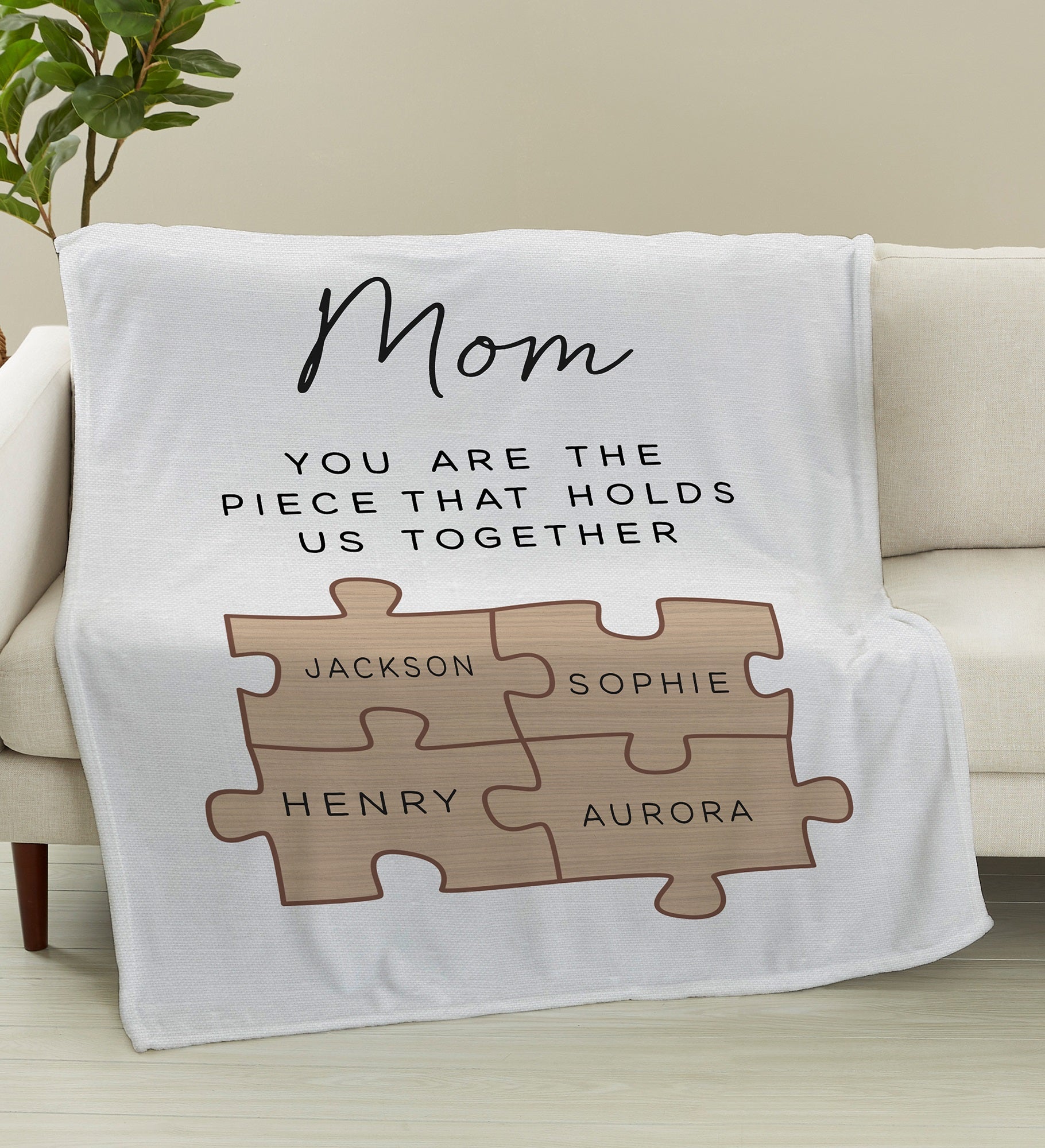 Her Puzzle Pieces Personalized Blanket