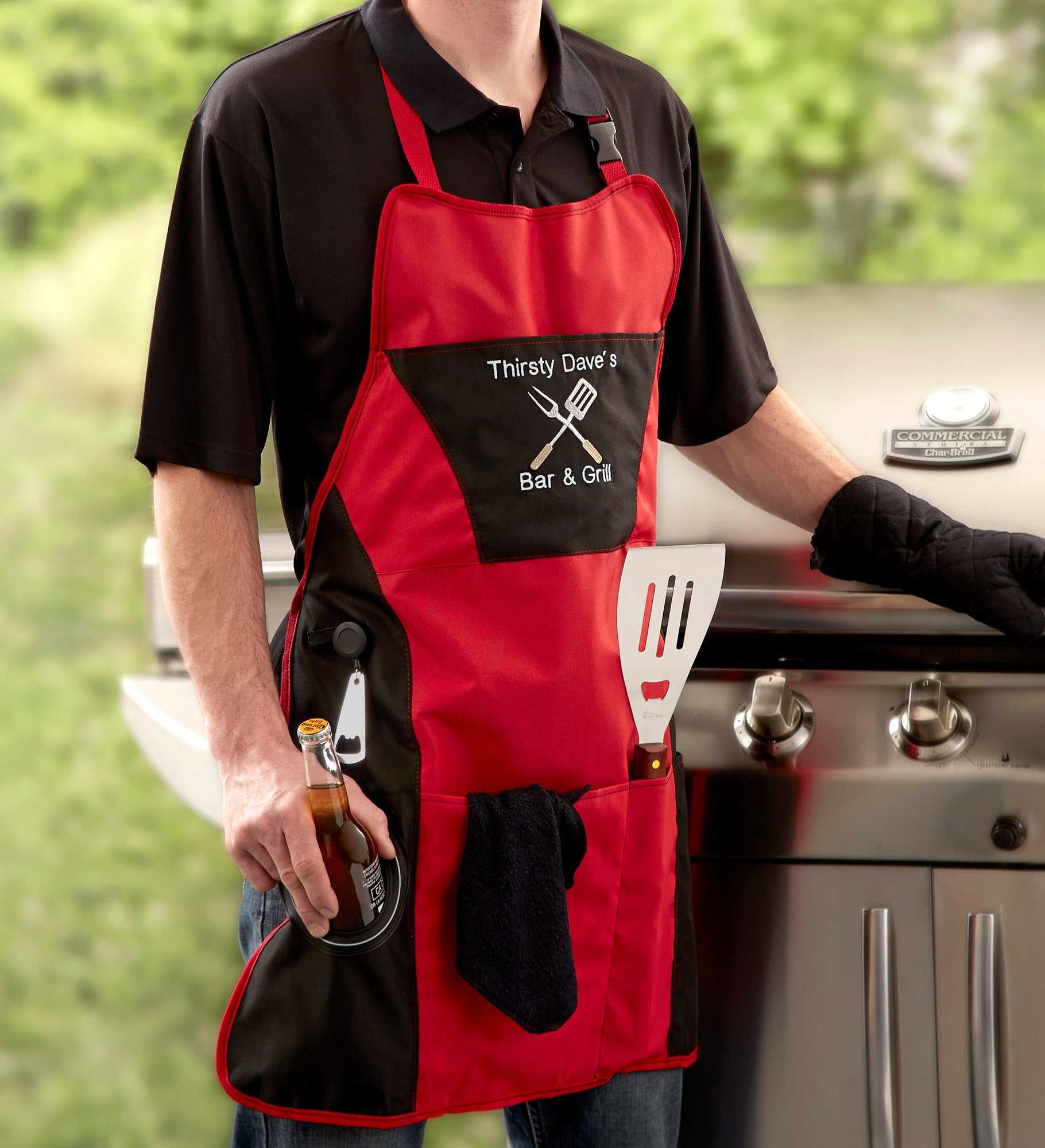 Grill Master Personalized 4pc Apron Set