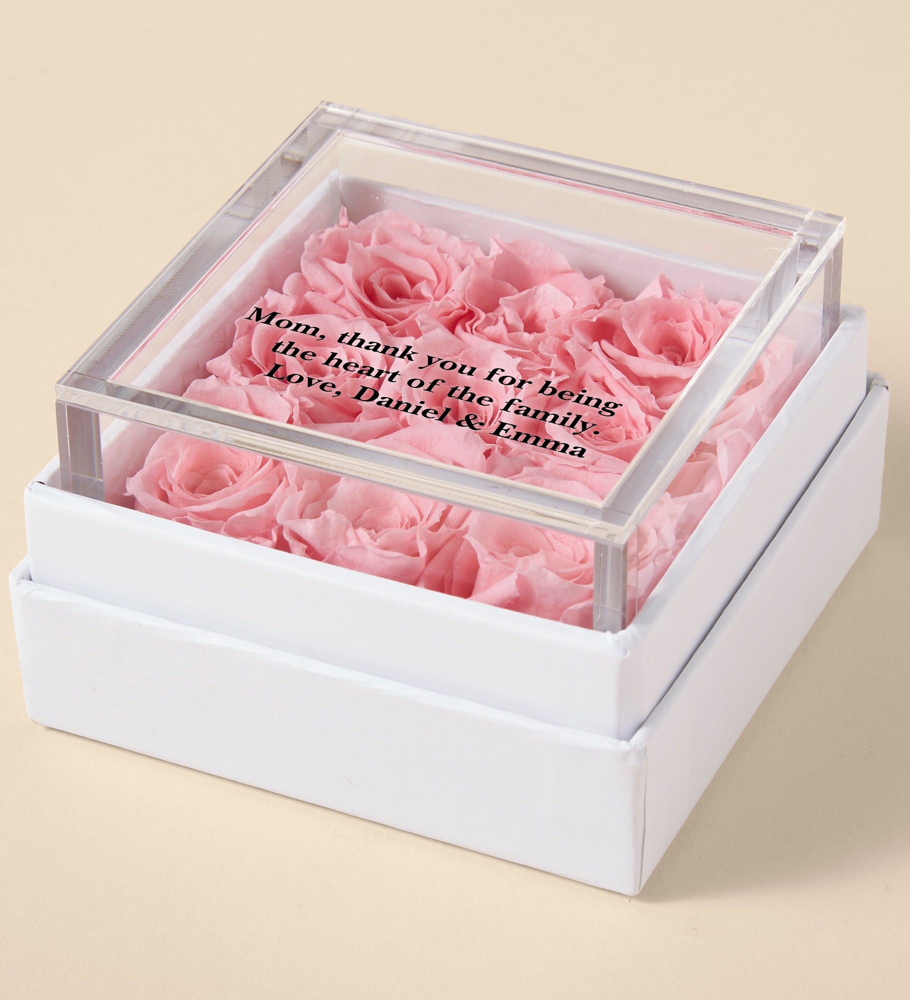 Magnificent Roses® Personalized For Mom Miniature Pink Rose Keepsake Box