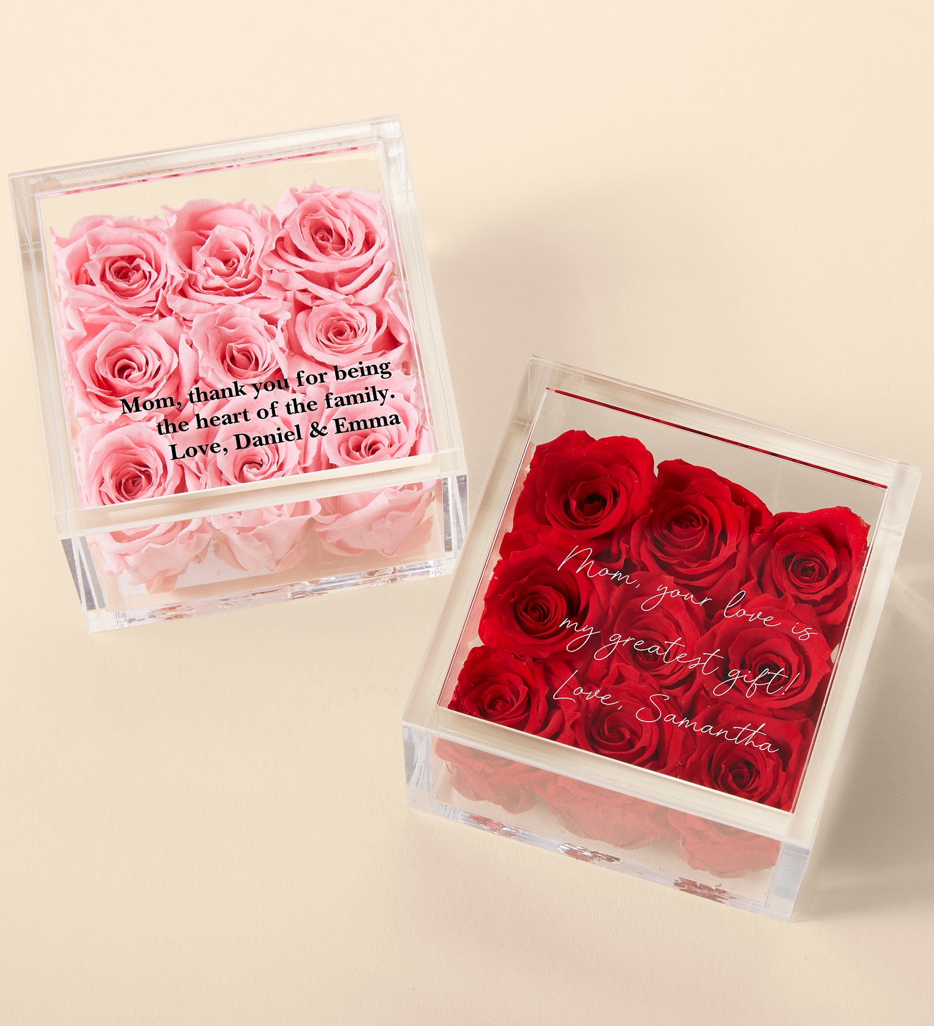 Magnificent Roses® Personalized For Mom Miniature Pink Rose Keepsake Box