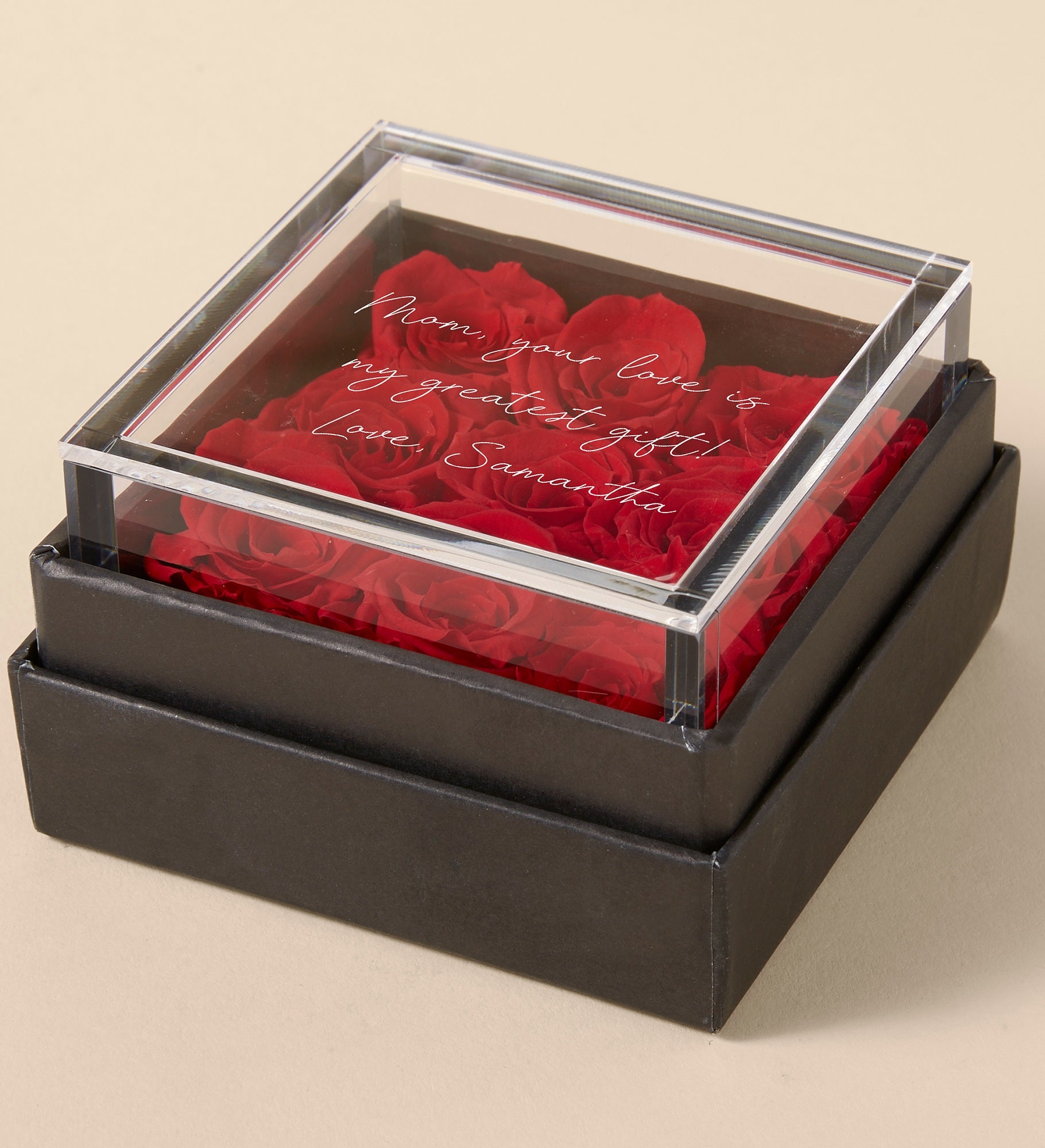 Magnificent Roses® Personalized For Mom Miniature Red Rose Keepsake Box