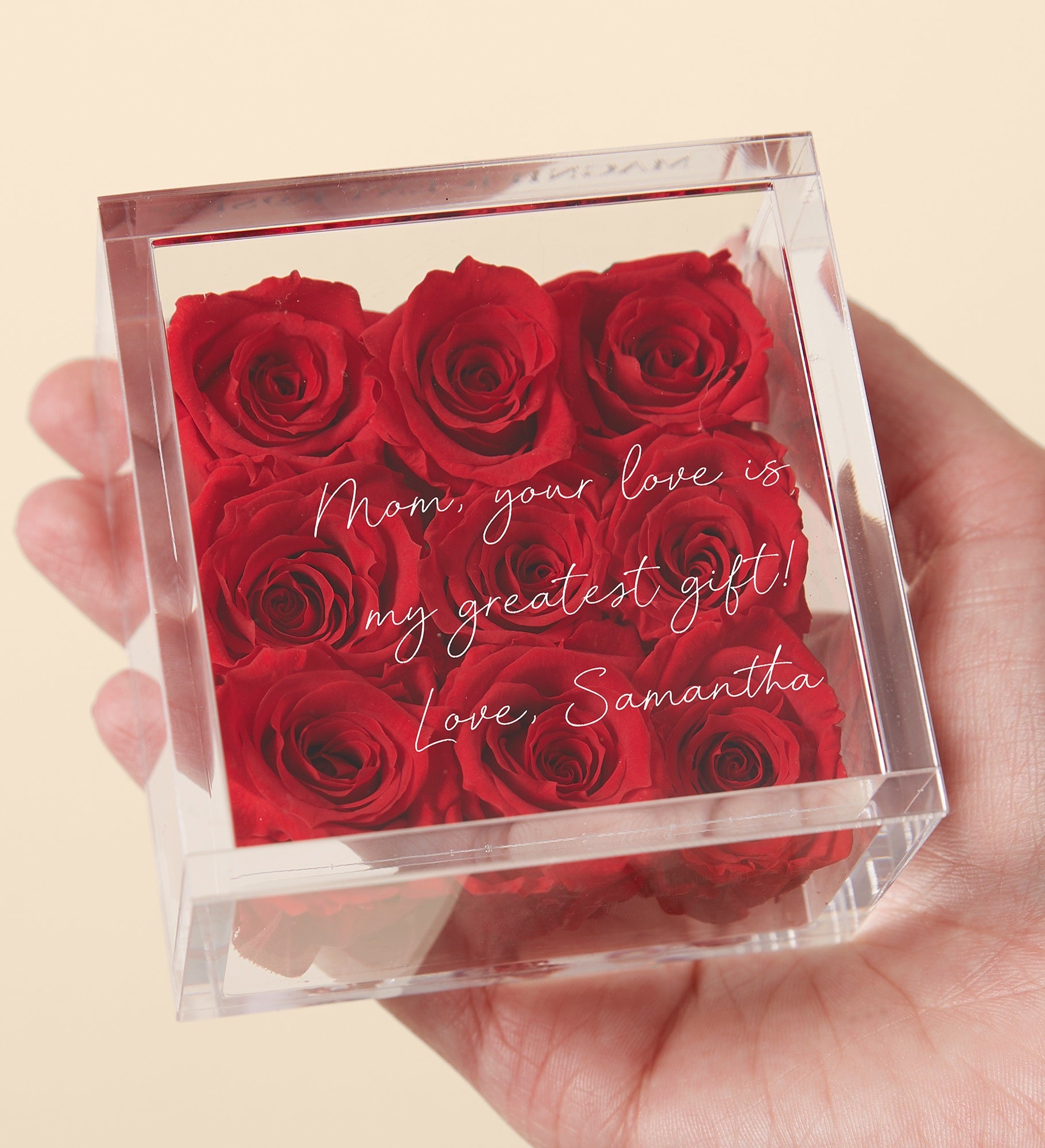 Magnificent Roses® Personalized For Mom Miniature Red Rose Keepsake Box