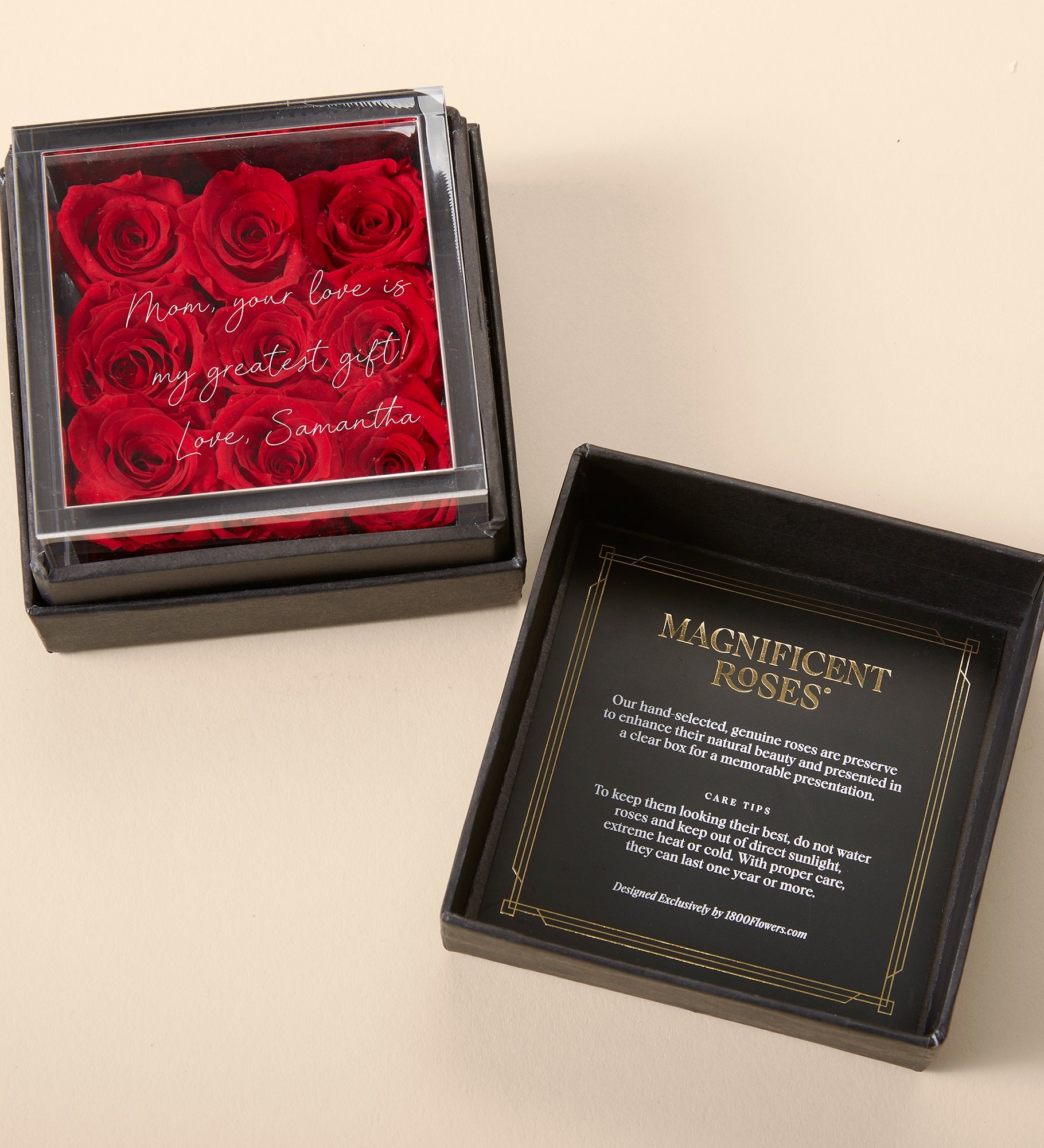 Magnificent Roses® Personalized For Mom Miniature Red Rose Keepsake Box