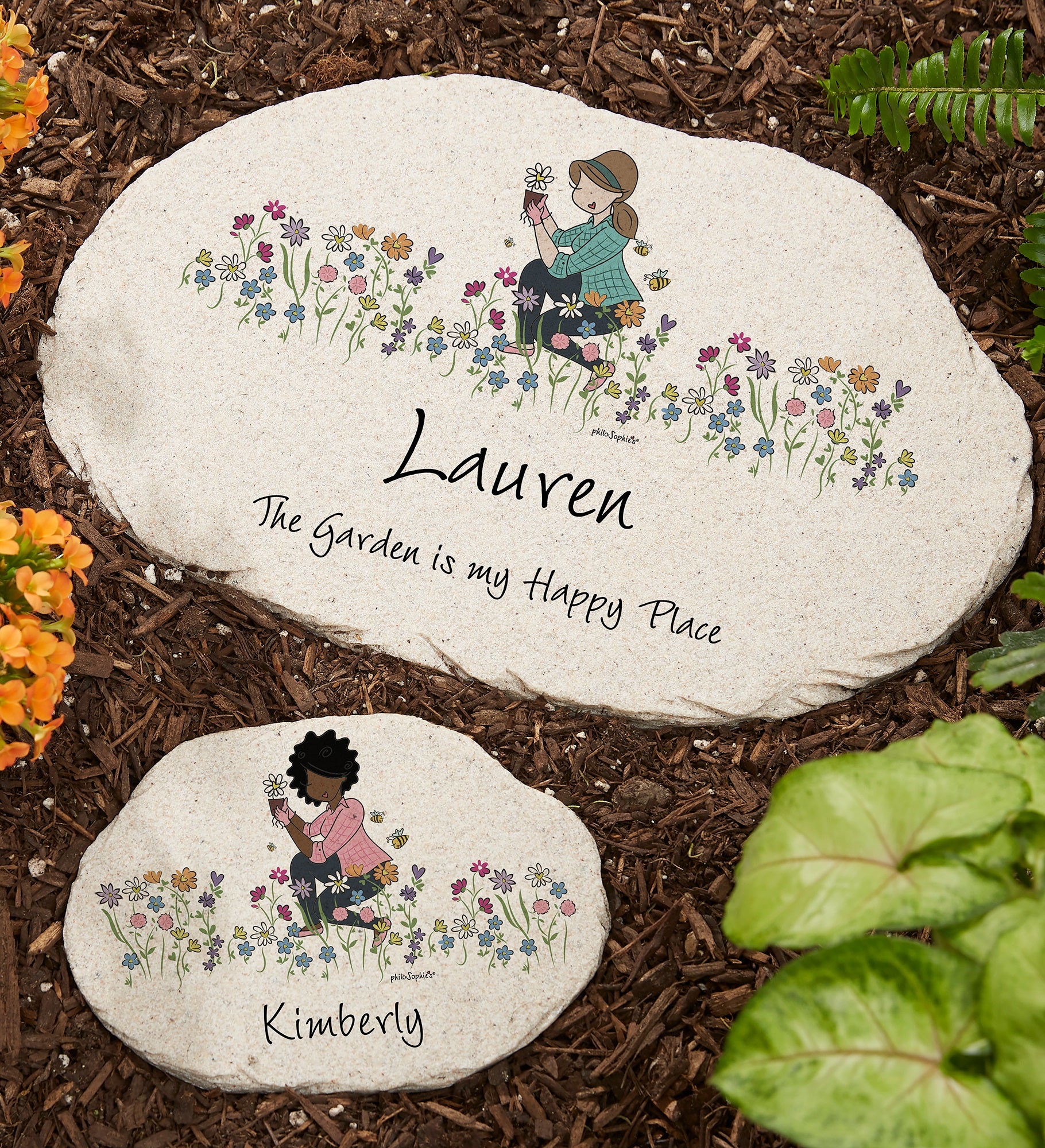 Garden philo Sophie's® Personalized Round Garden Stone
