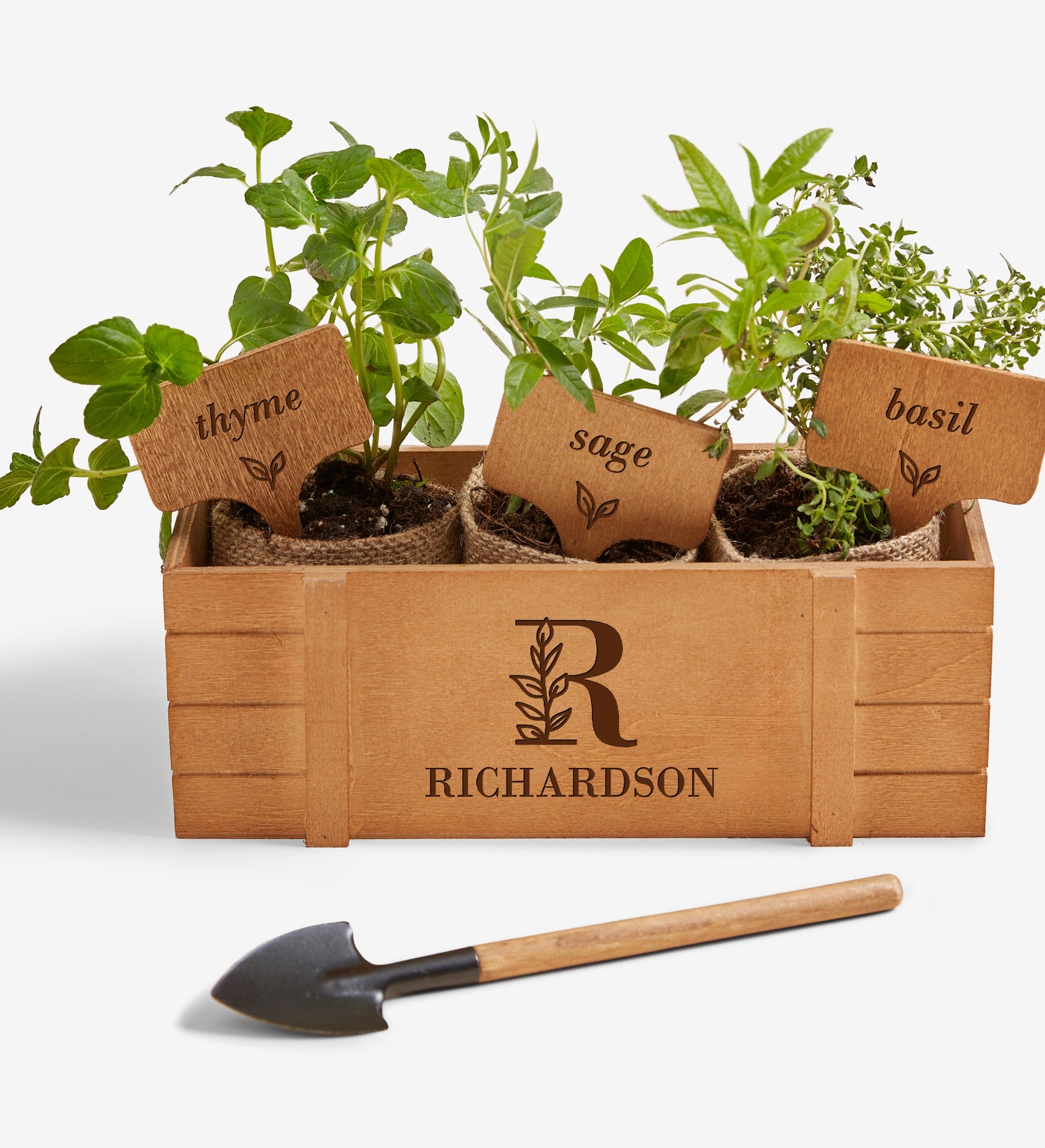 Floral Initial Personalized Herb Garden