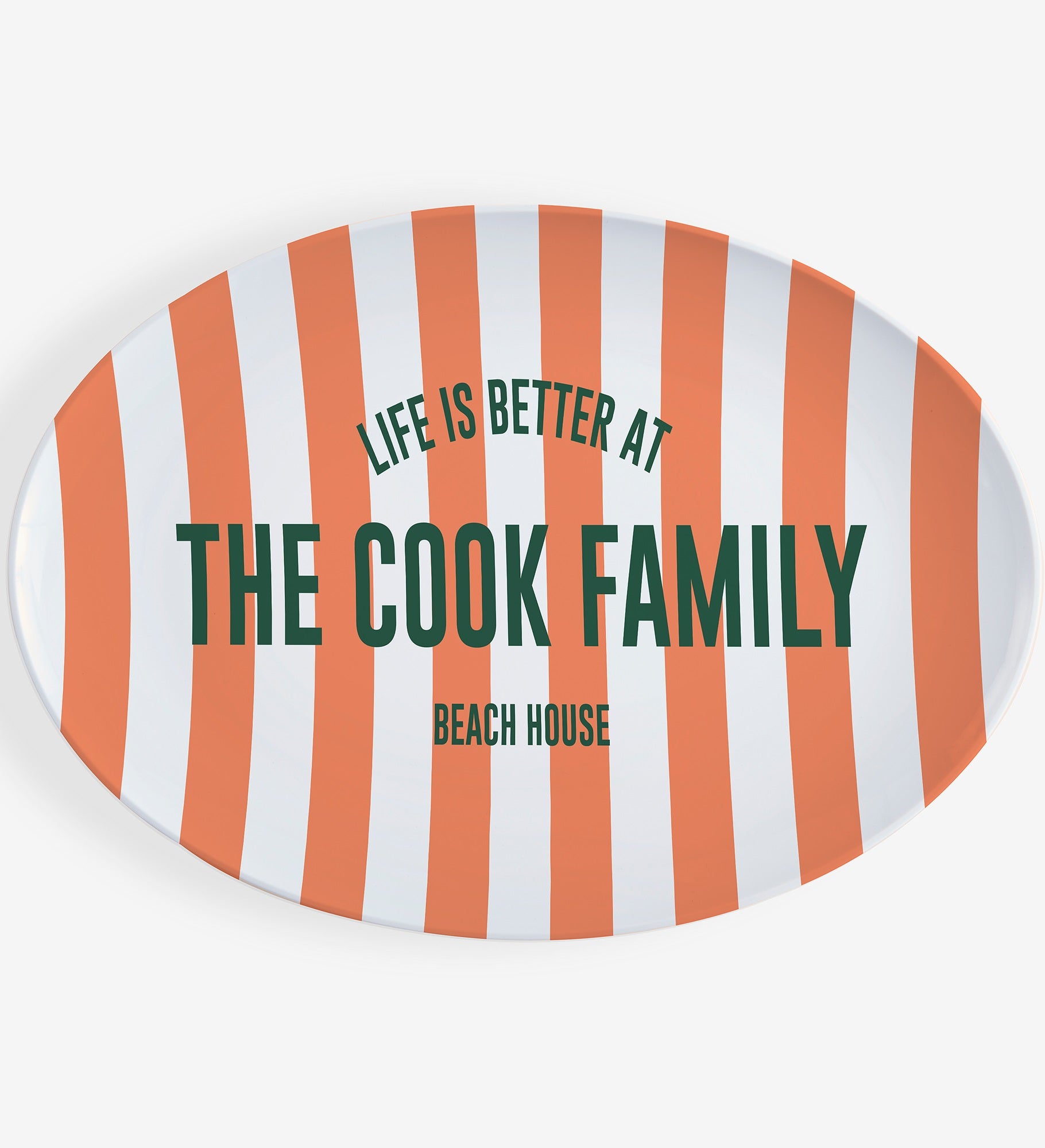 Sunkissed Stripes Personalized Polymer Oval Platter 
