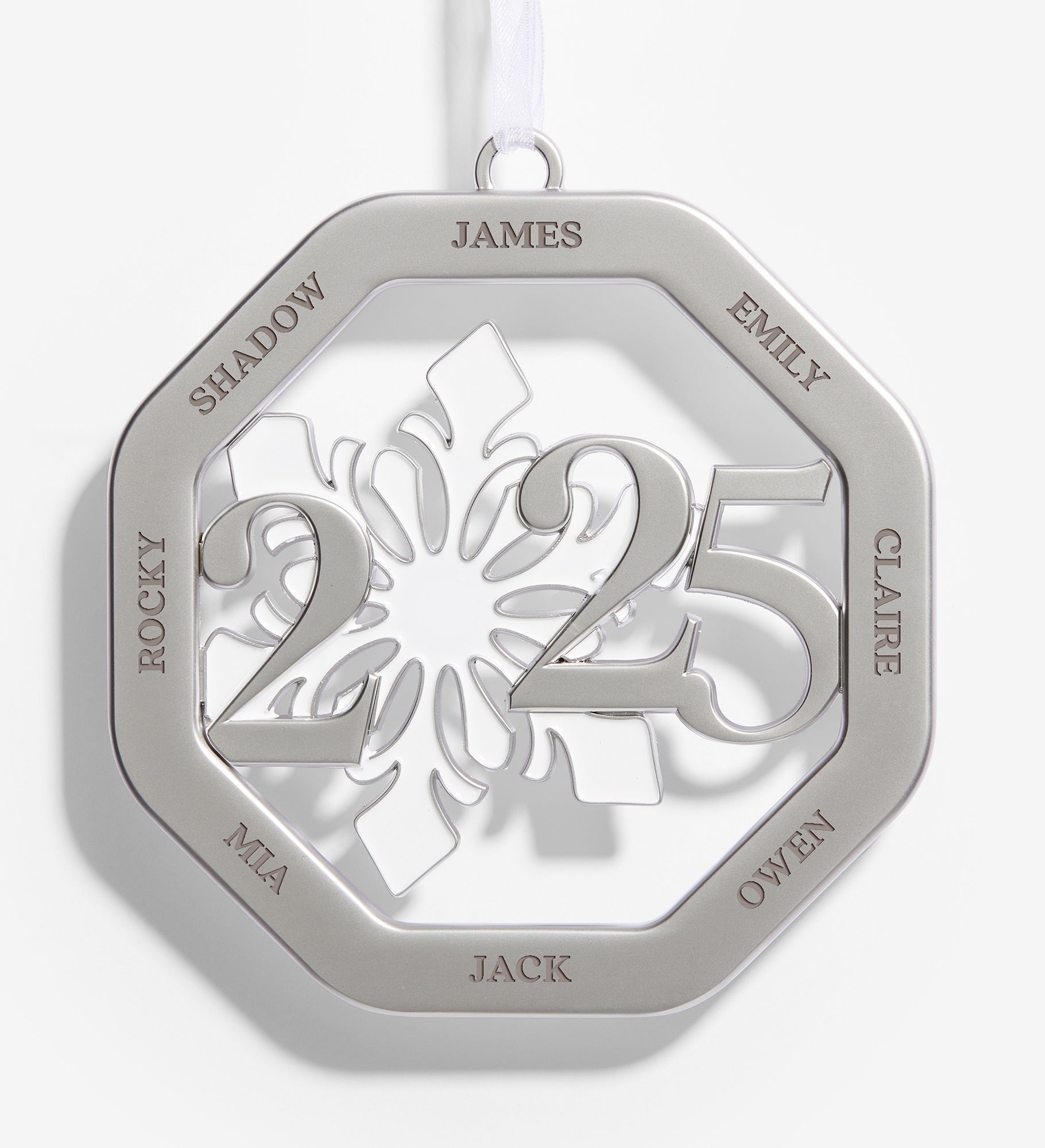 2025 Snowflake Year Personalized Metal Ornament