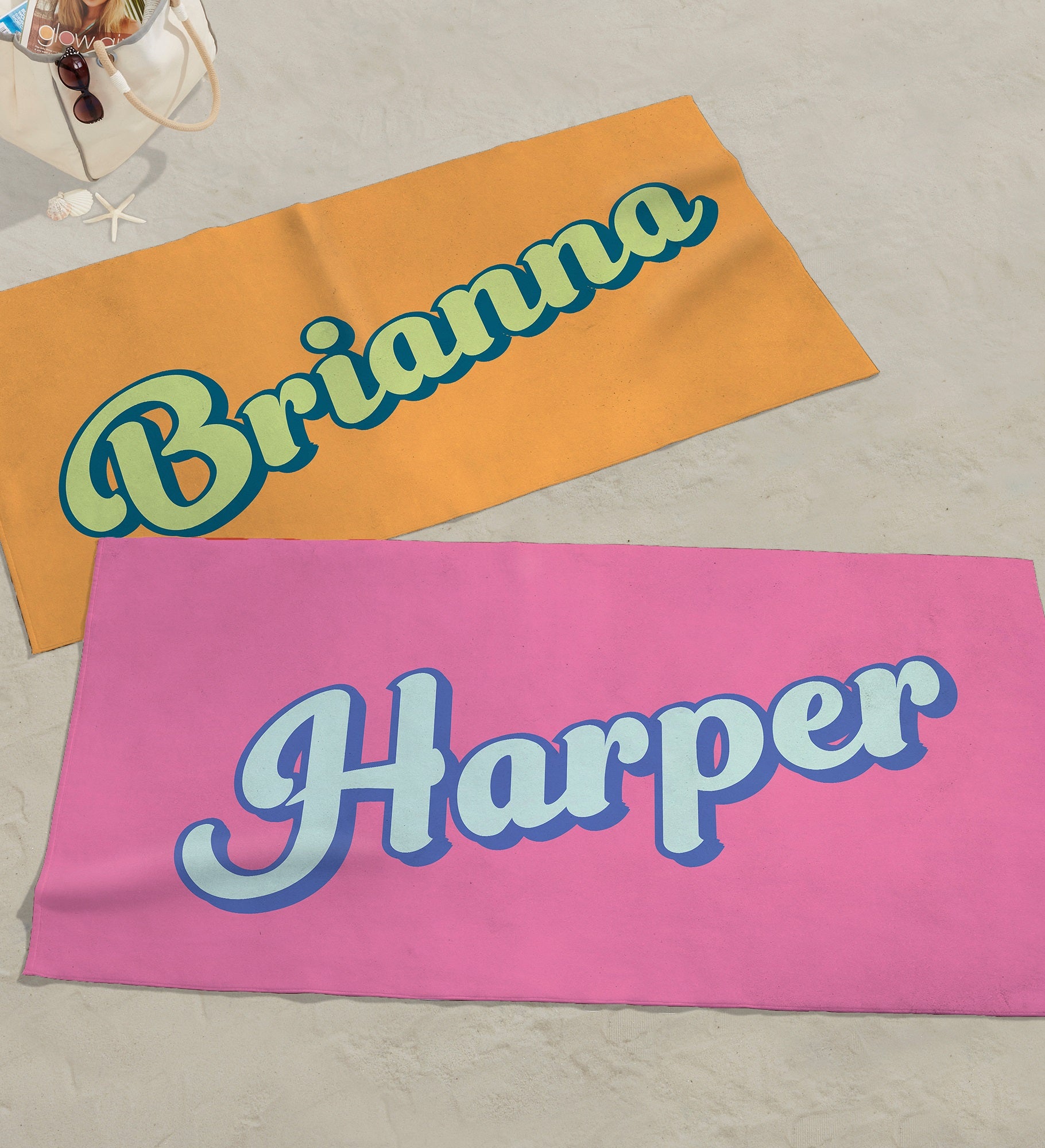 Retro Summer Personalized Beach Towel