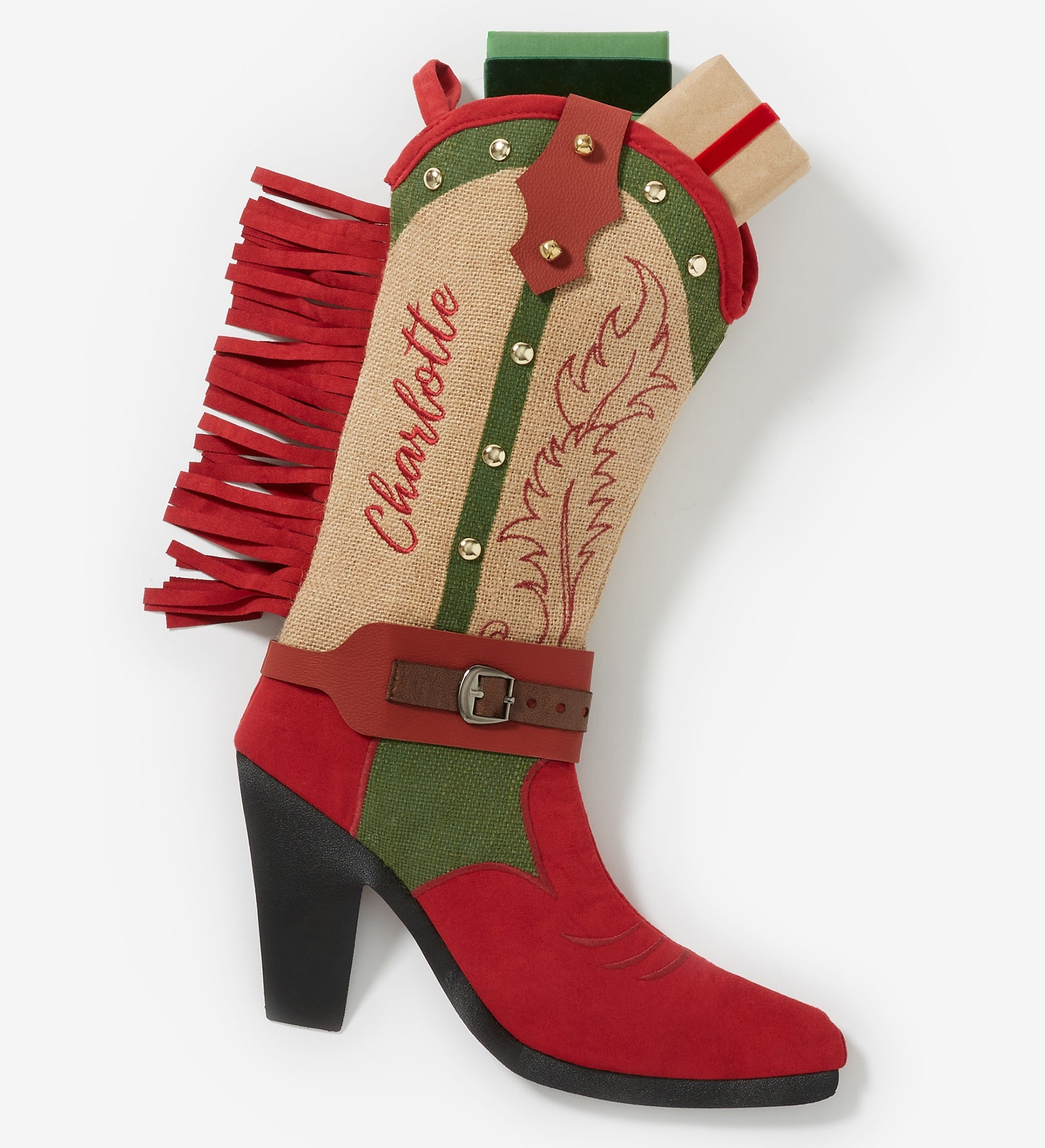 Cowgirl Boot Personalized Christmas Stocking