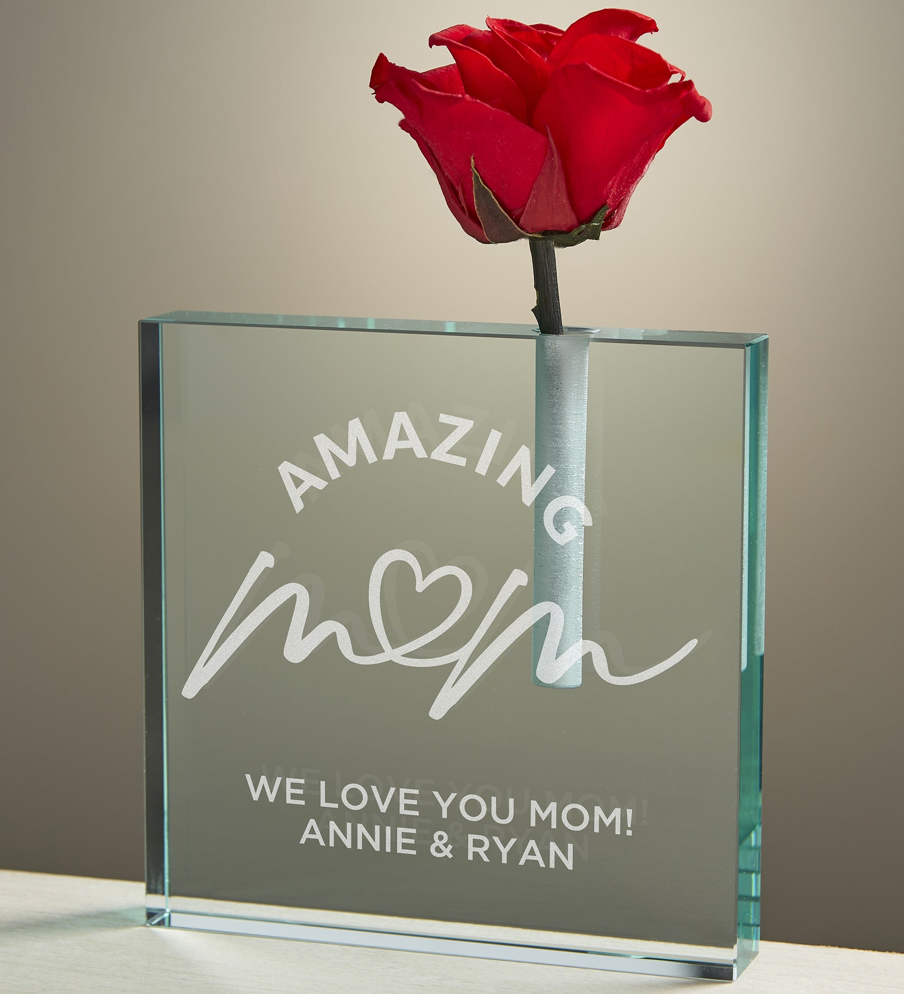 Amazing Mom Personalized Bud Vase