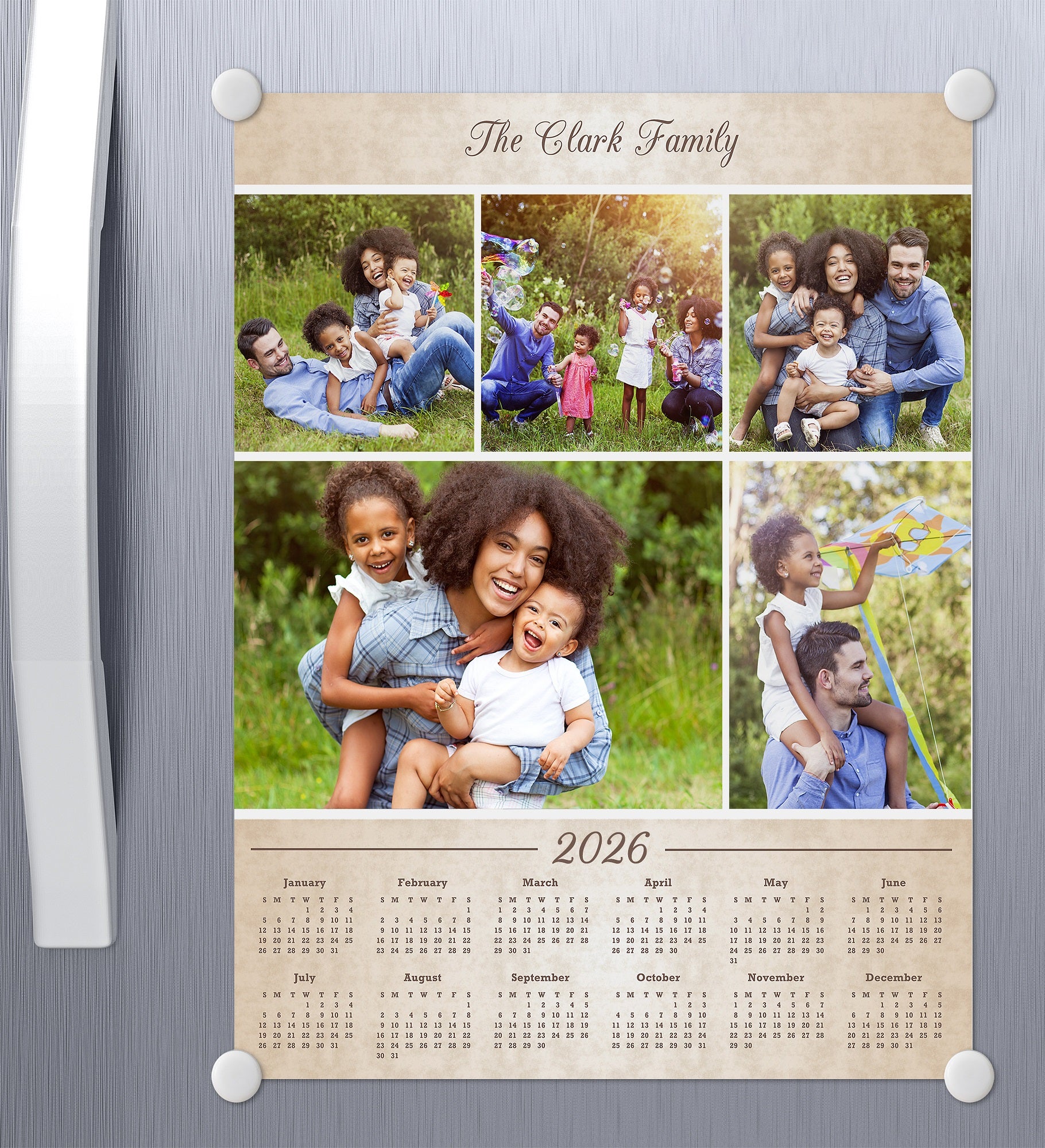Photo Collage Personalized Calendar Poster