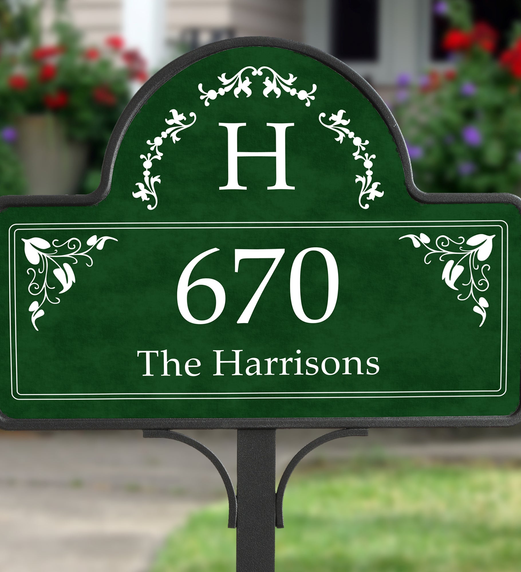 Elegant Monogram Address Magnetic Garden Sign