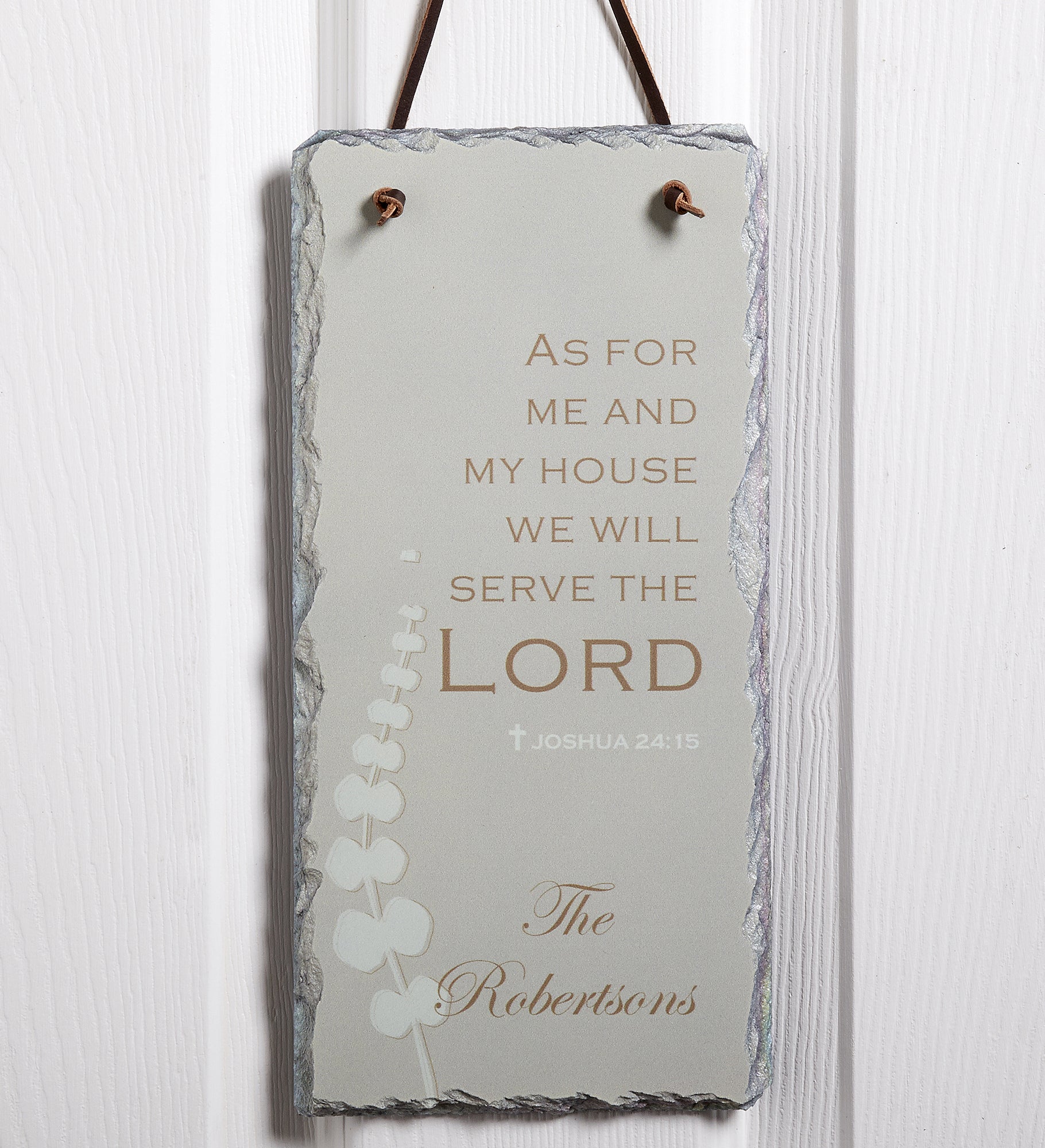 We Will Serve The Lord Personalized Slate Sign