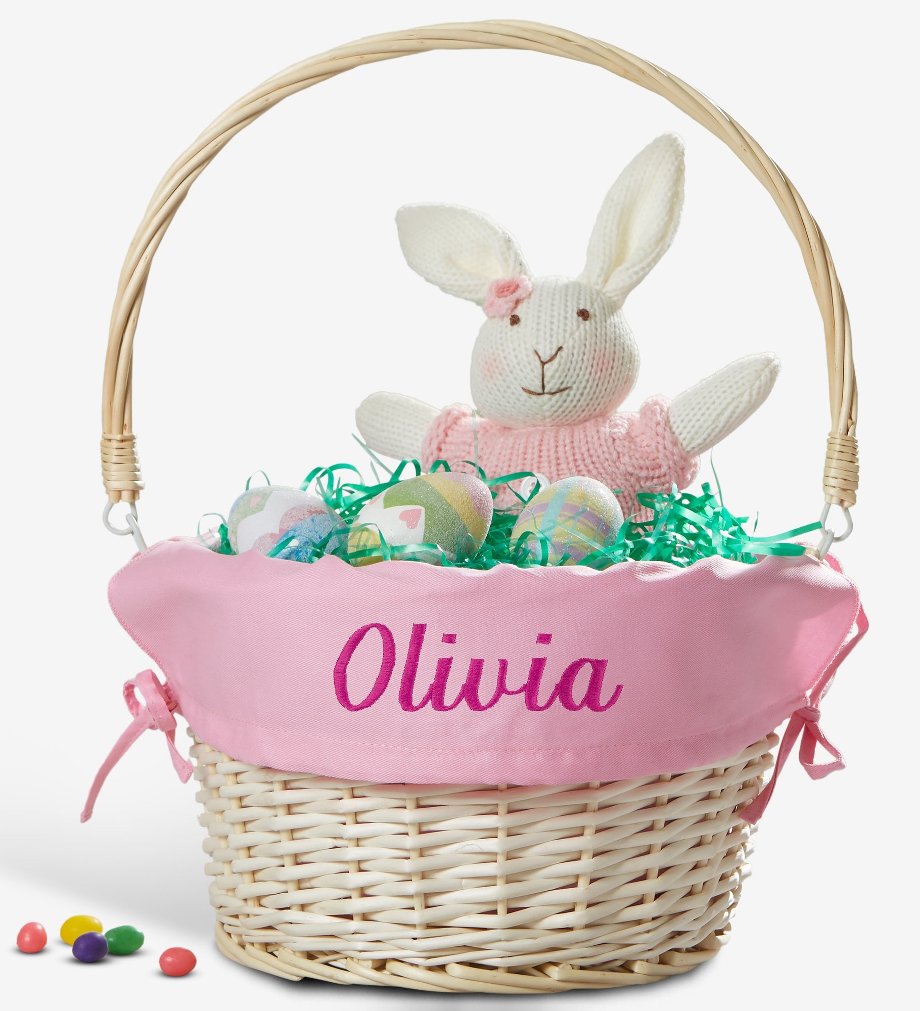 Personalized Willow Easter Basket with Folding Handle