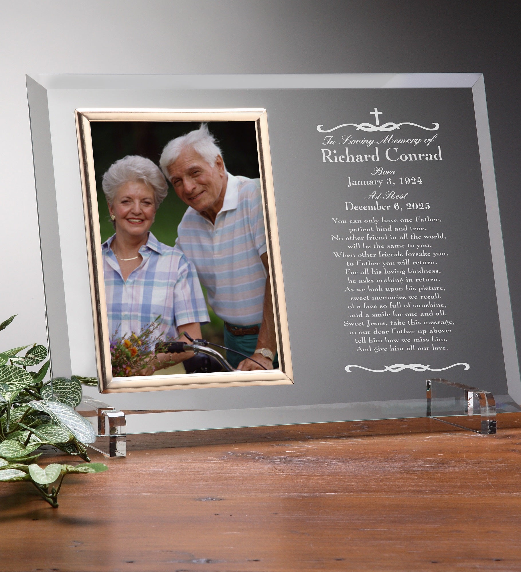 We Shall Meet Again Engraved Glass Memorial Frames