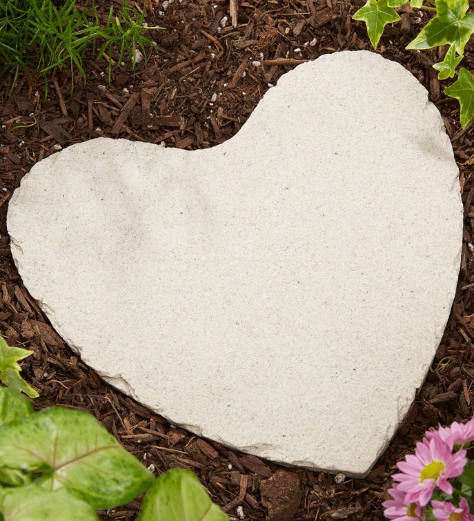 Handprint Art Personalized Heart Garden Stone