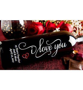 I Love You Personalized Wine Bottle