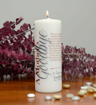A Mothers Goodbye Memorial Candle