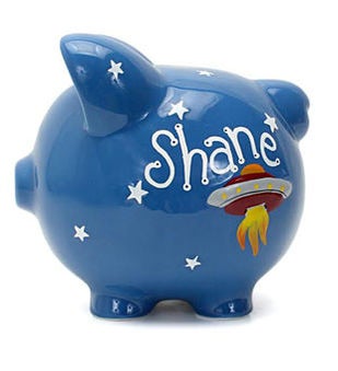 Personalized Hand-Painted Astro Piggy Bank