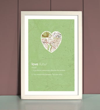 Personalized Love Framed Print In Blue