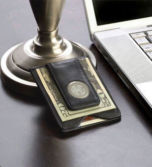 Leather Wallet Money Clip