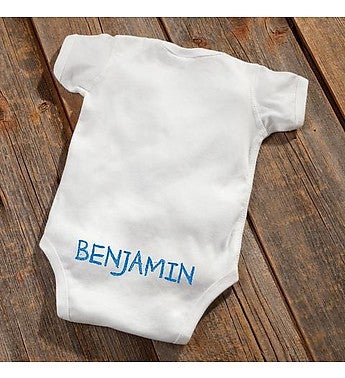 Personalized Crayon Baby Boy Booty Bodysuit