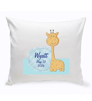 Personalized Baby Giraffe Nursery Throw Pillow