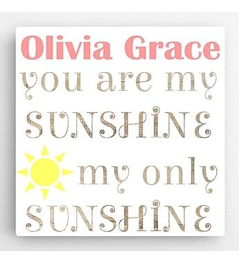 Personalized Sunshine Girl Canvas Sign