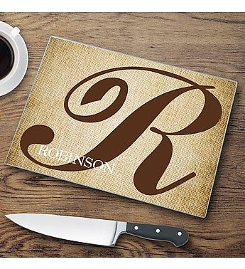 Personalized Initial  Glass Cutting Board