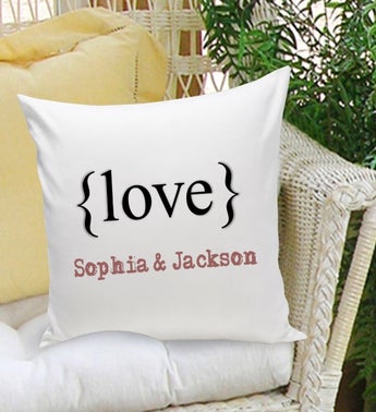 Typeset Love Personalized Throw Pillow