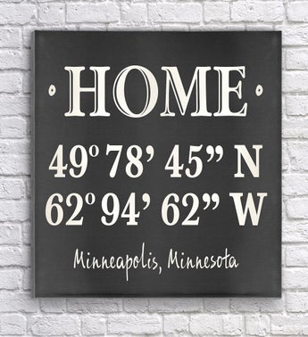 Custom Home Coordinates Canvas Print