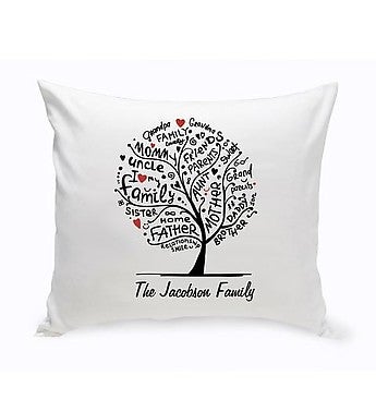 Personalized Family Roots Throw Pillow