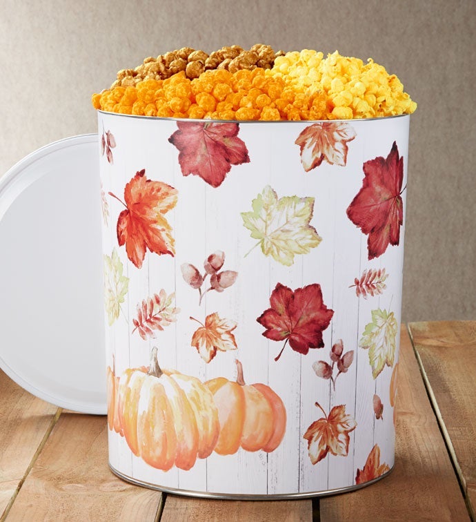 Fall Into Autumn Popcorn Tins