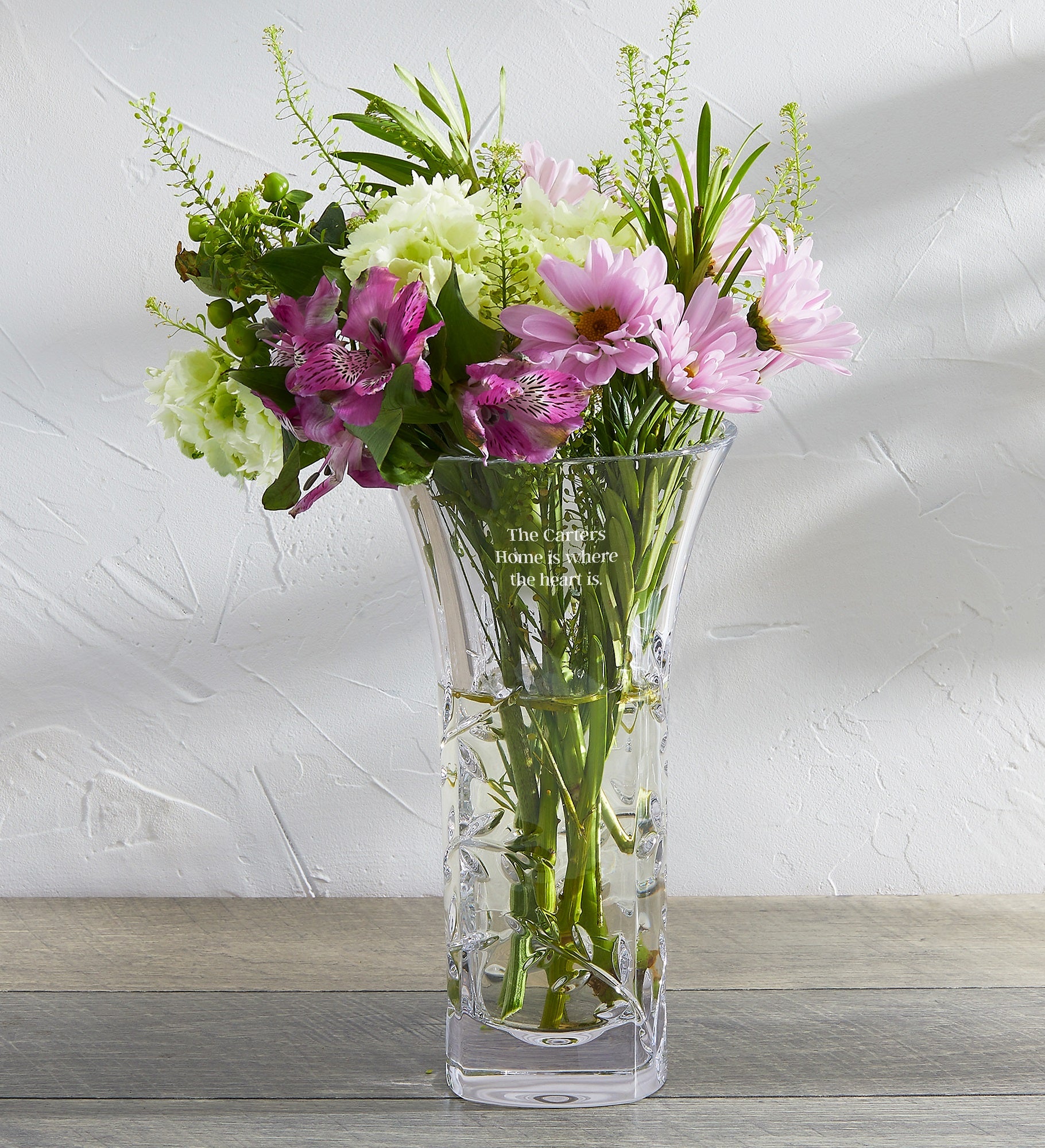 Vera Wang Engraved Crystal Leaf Vase for Weddings & Anniversaries