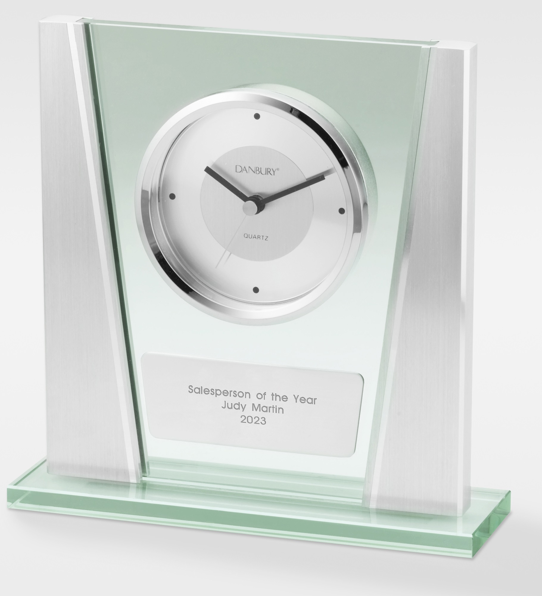  Engraved Modern Glass Recognition Clock 