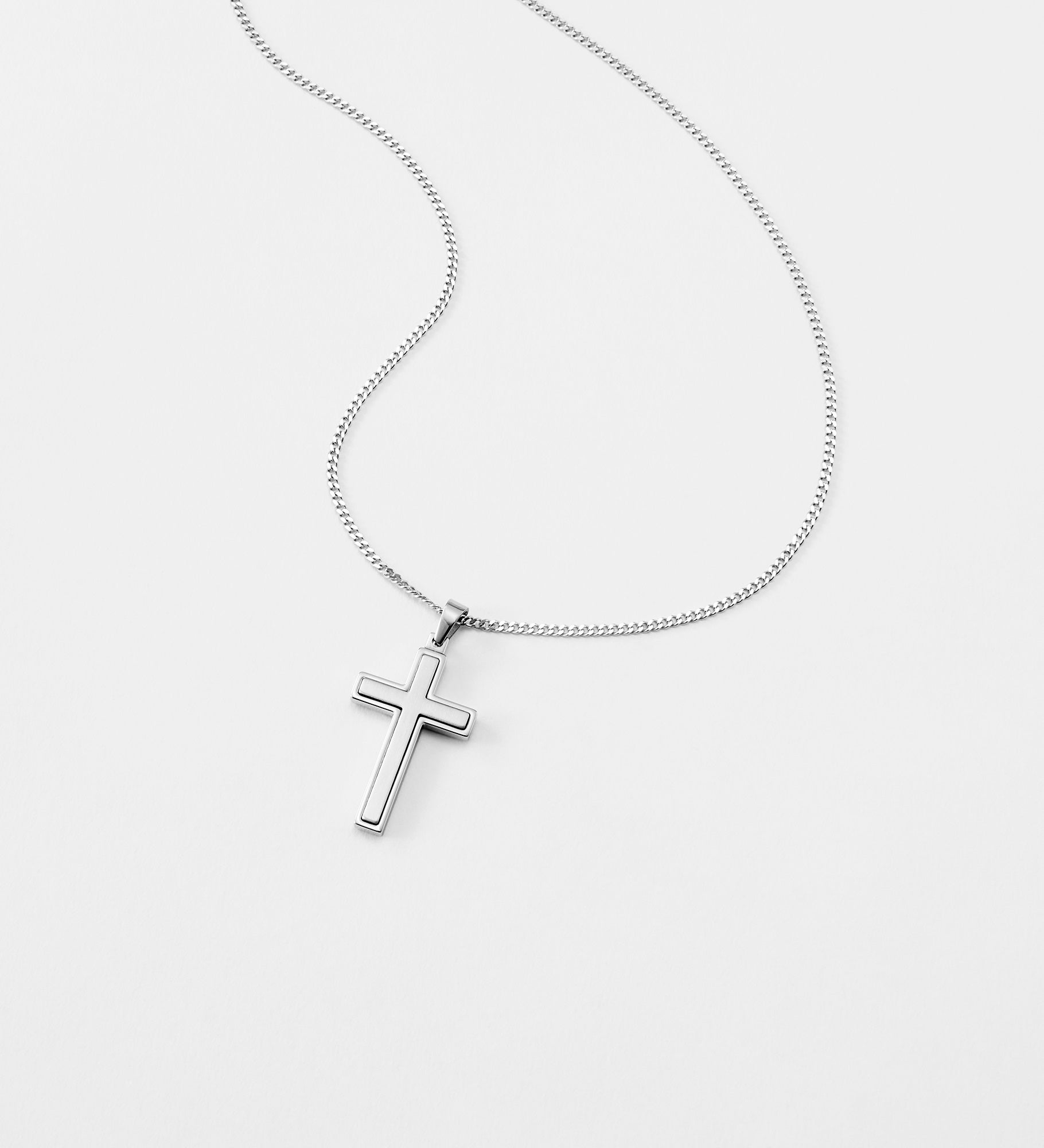 Engraved Children's Two Tone First Communion Cross Necklace