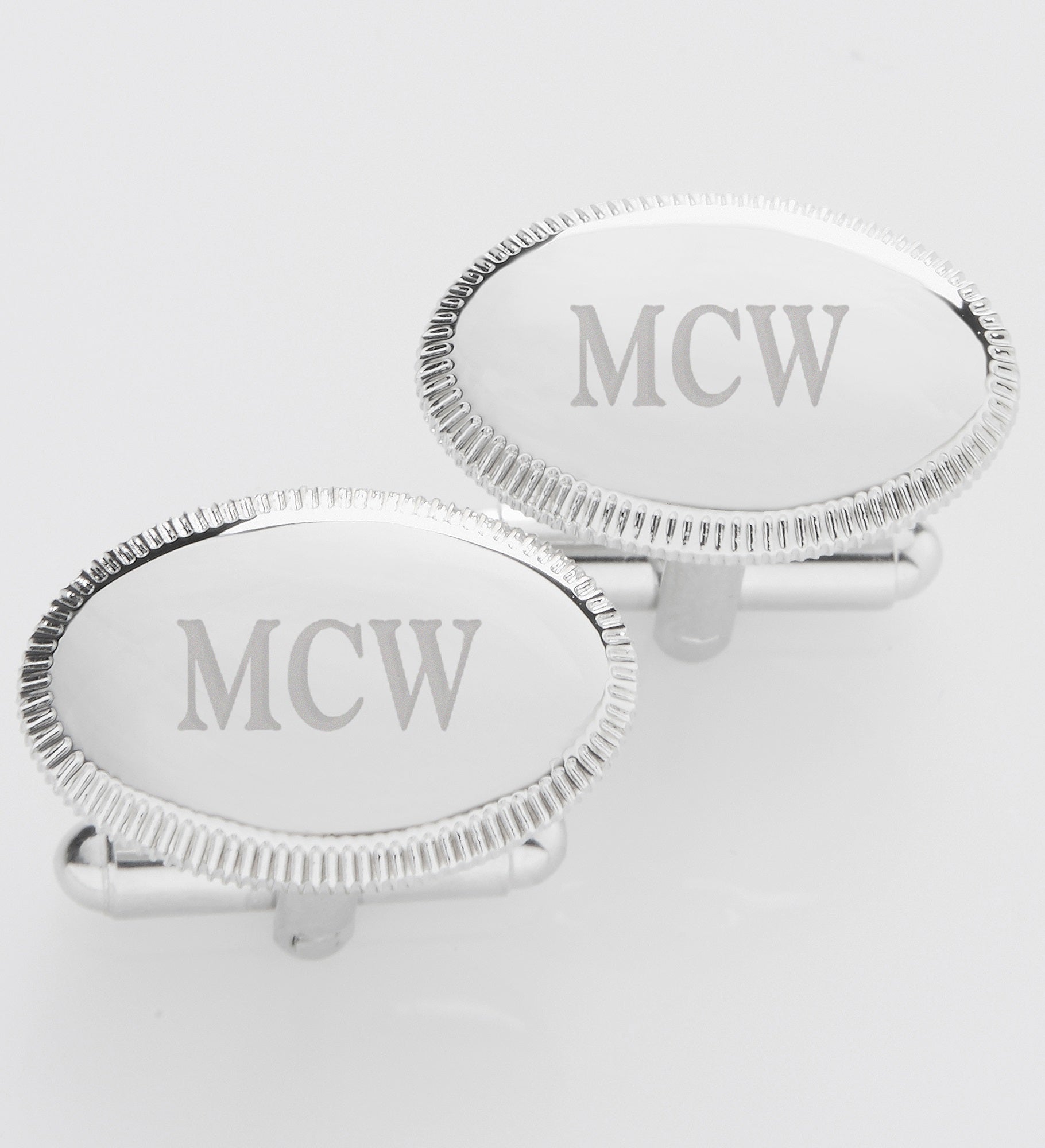 Engraved Silver Cufflinks For Him