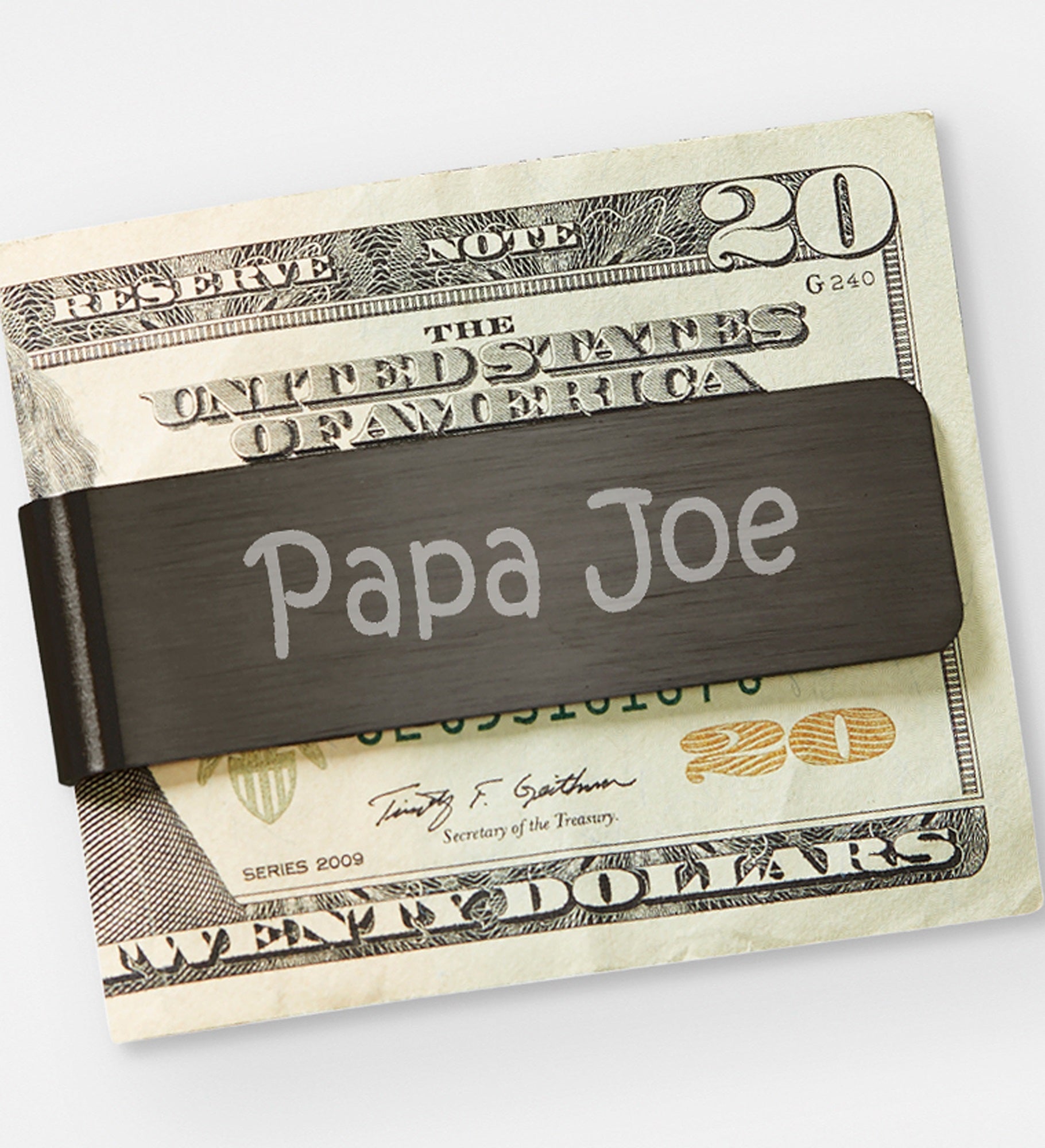  Engraved Gunmetal Money Clip For Grandpa