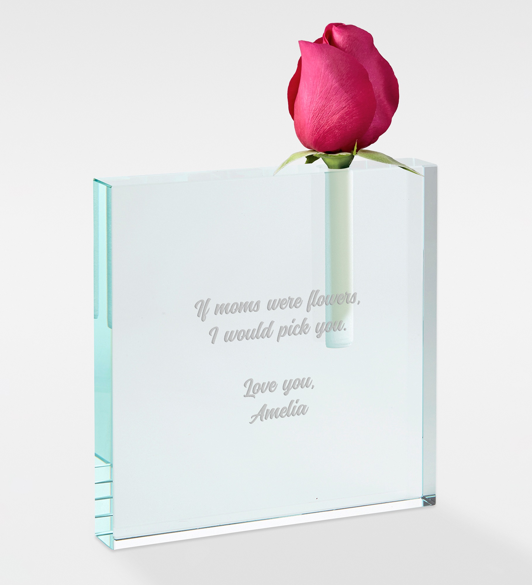  Engraved Message Glass Bud Vase for Mom
