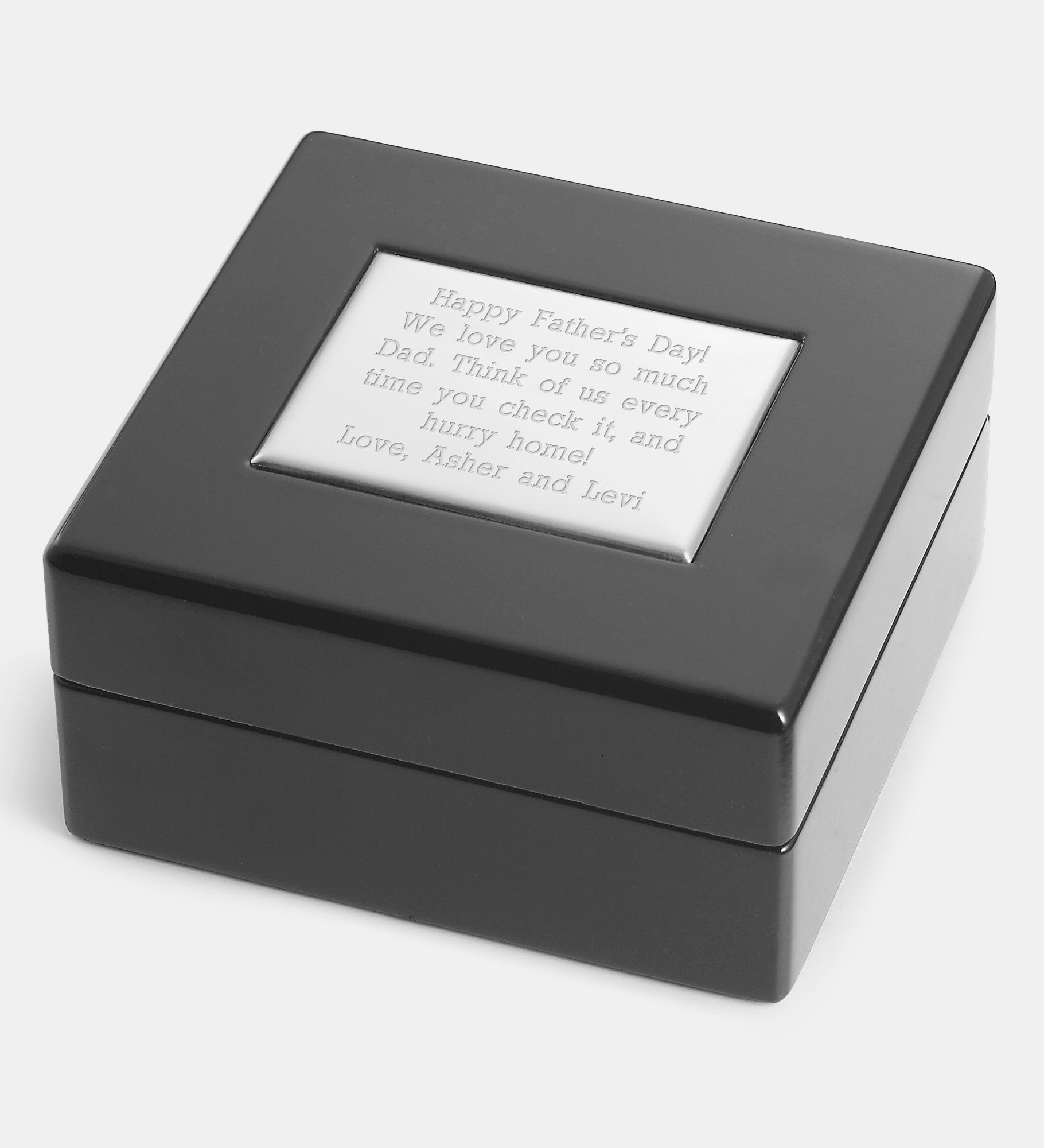 Engraved Silver Photo Memento Pocket Watch and Box