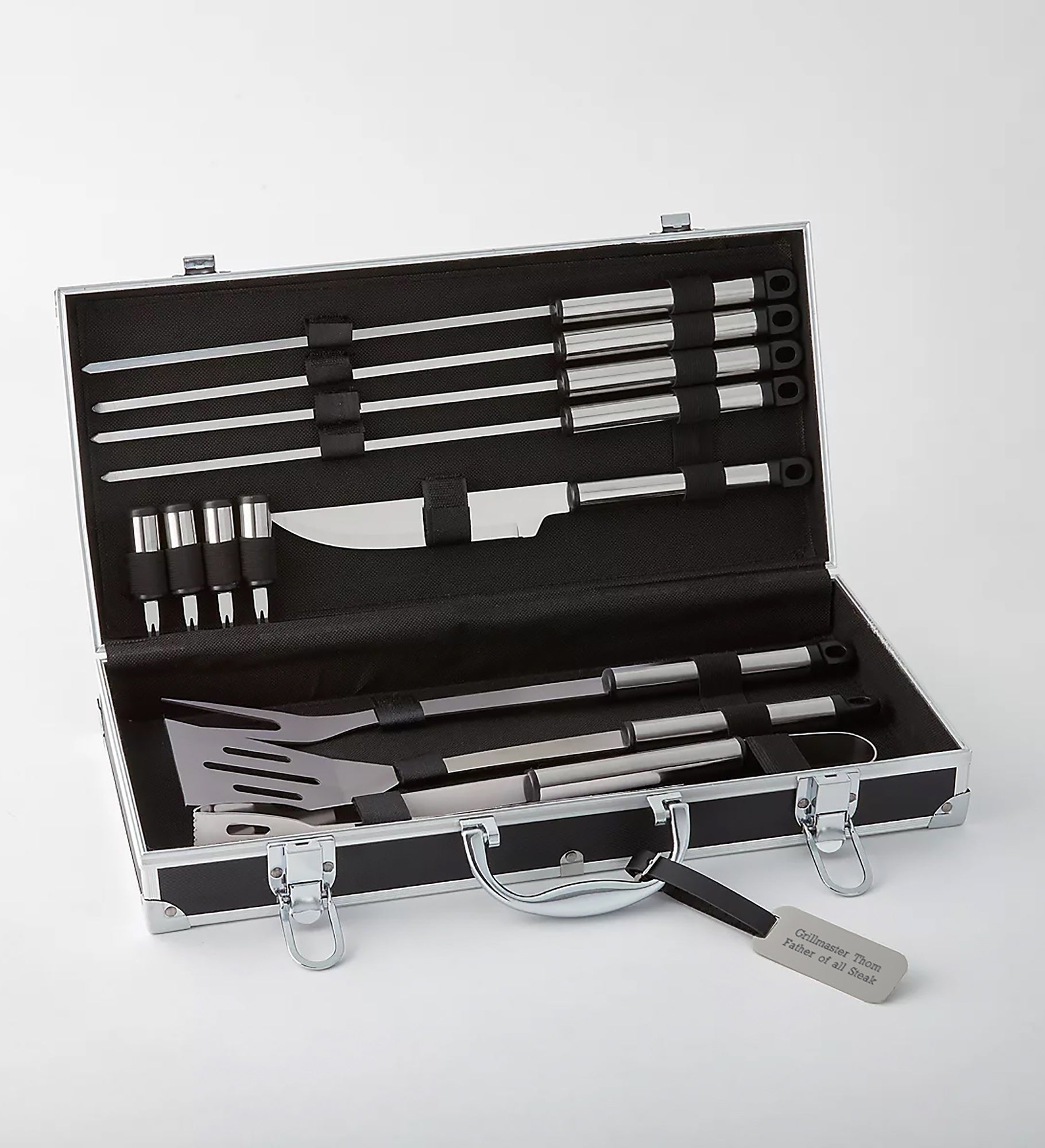 Engraved BBQ Master Case & 13 Piece Tool Set