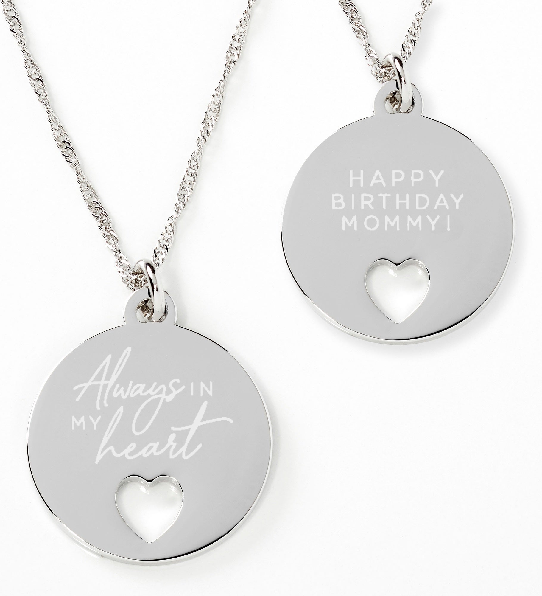 Always In My Heart Engraved Birthday Pendant Necklace