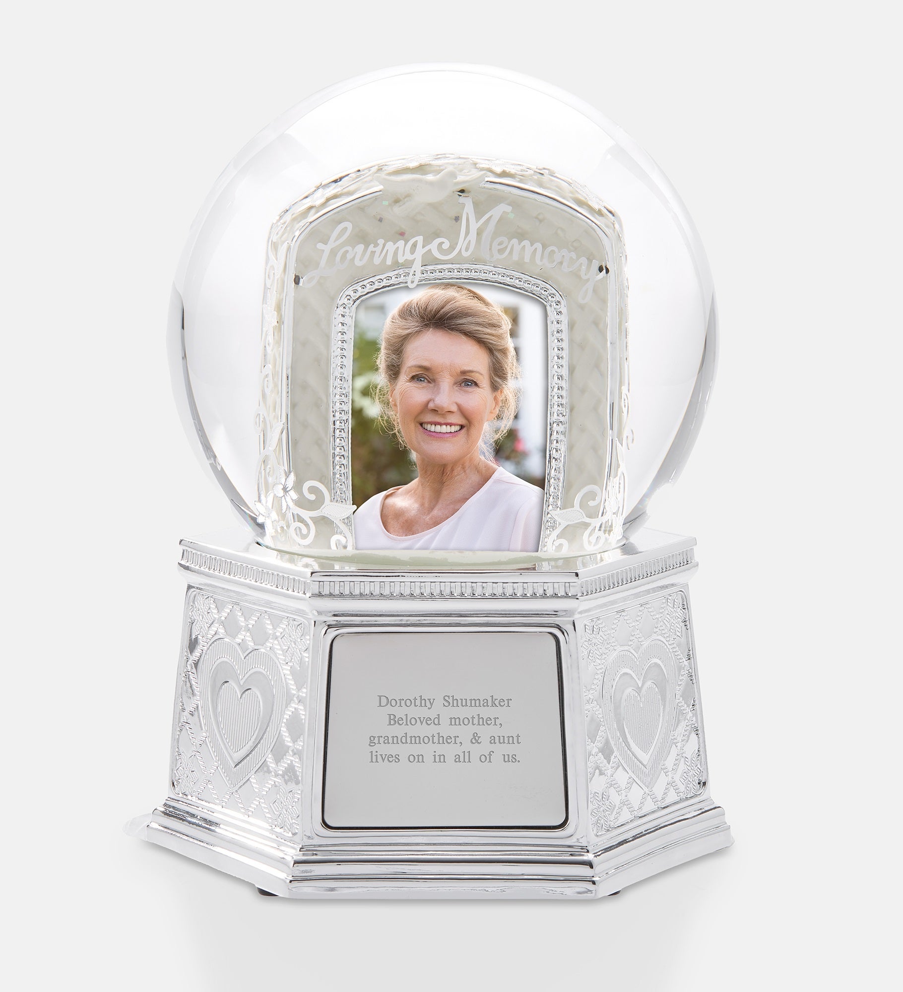 Engraved Memorial Photo Snow Globe