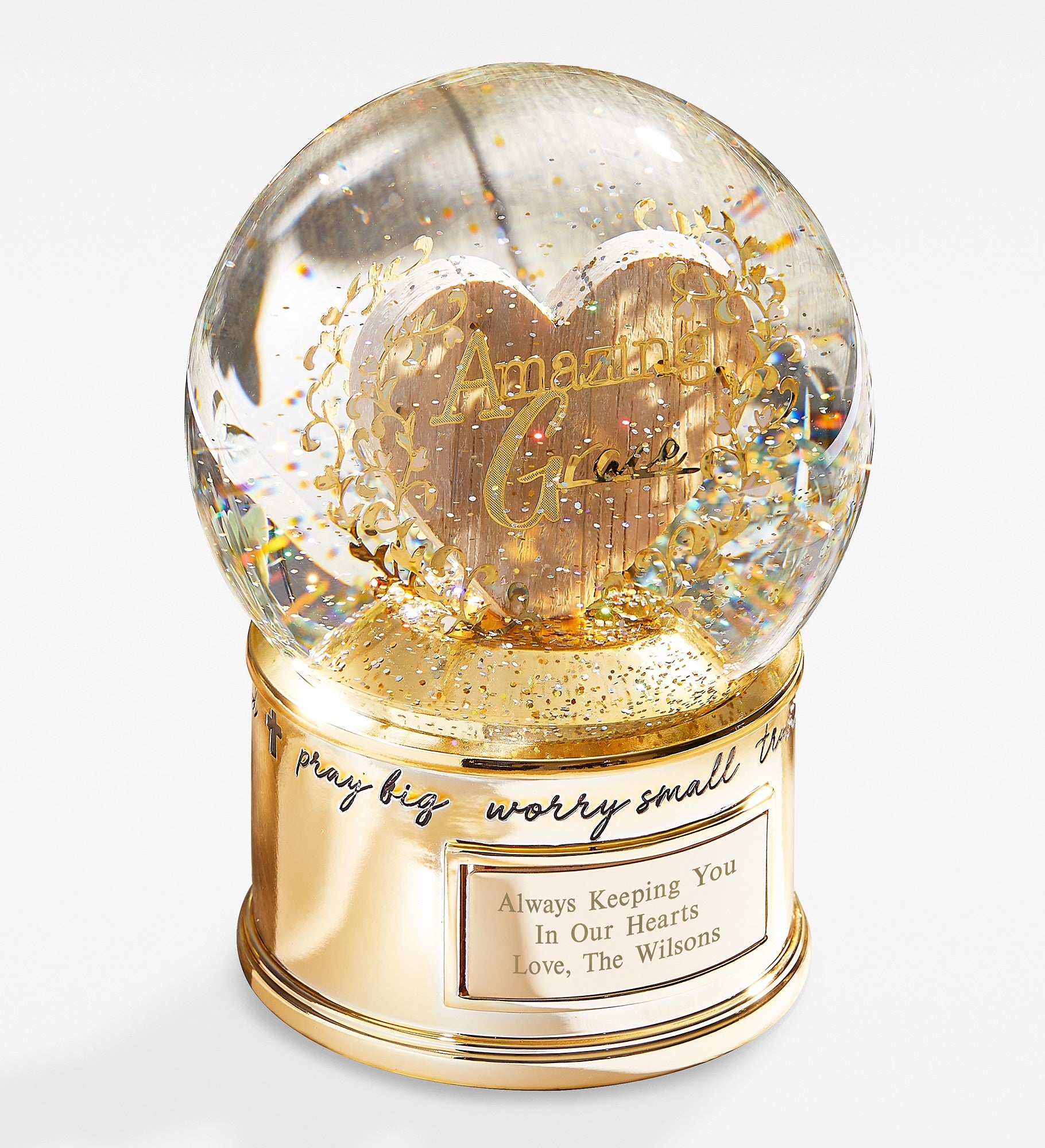 Engraved Amazing Grace Snow Globe