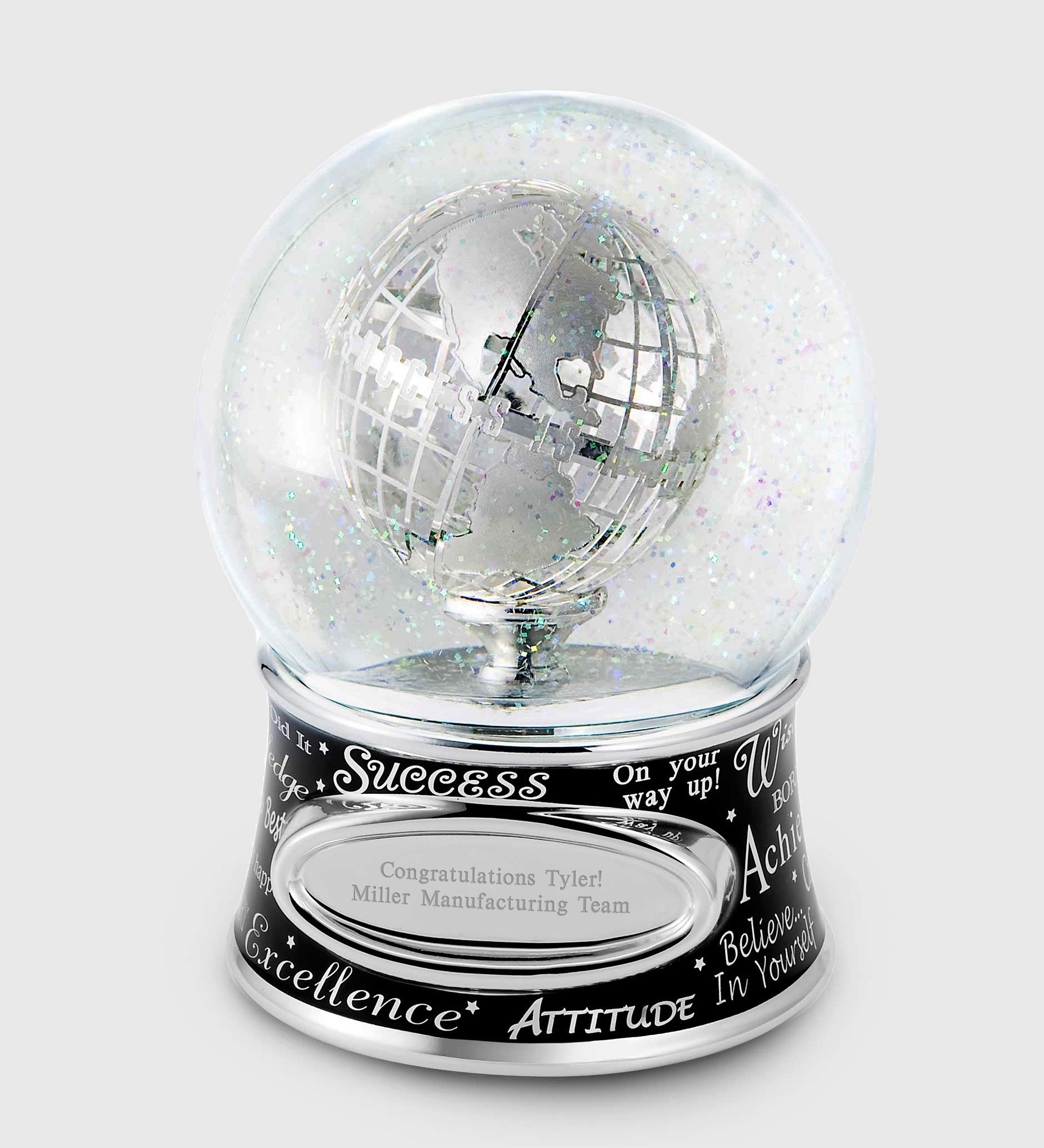 Engraved Success Recognition Snow Globe