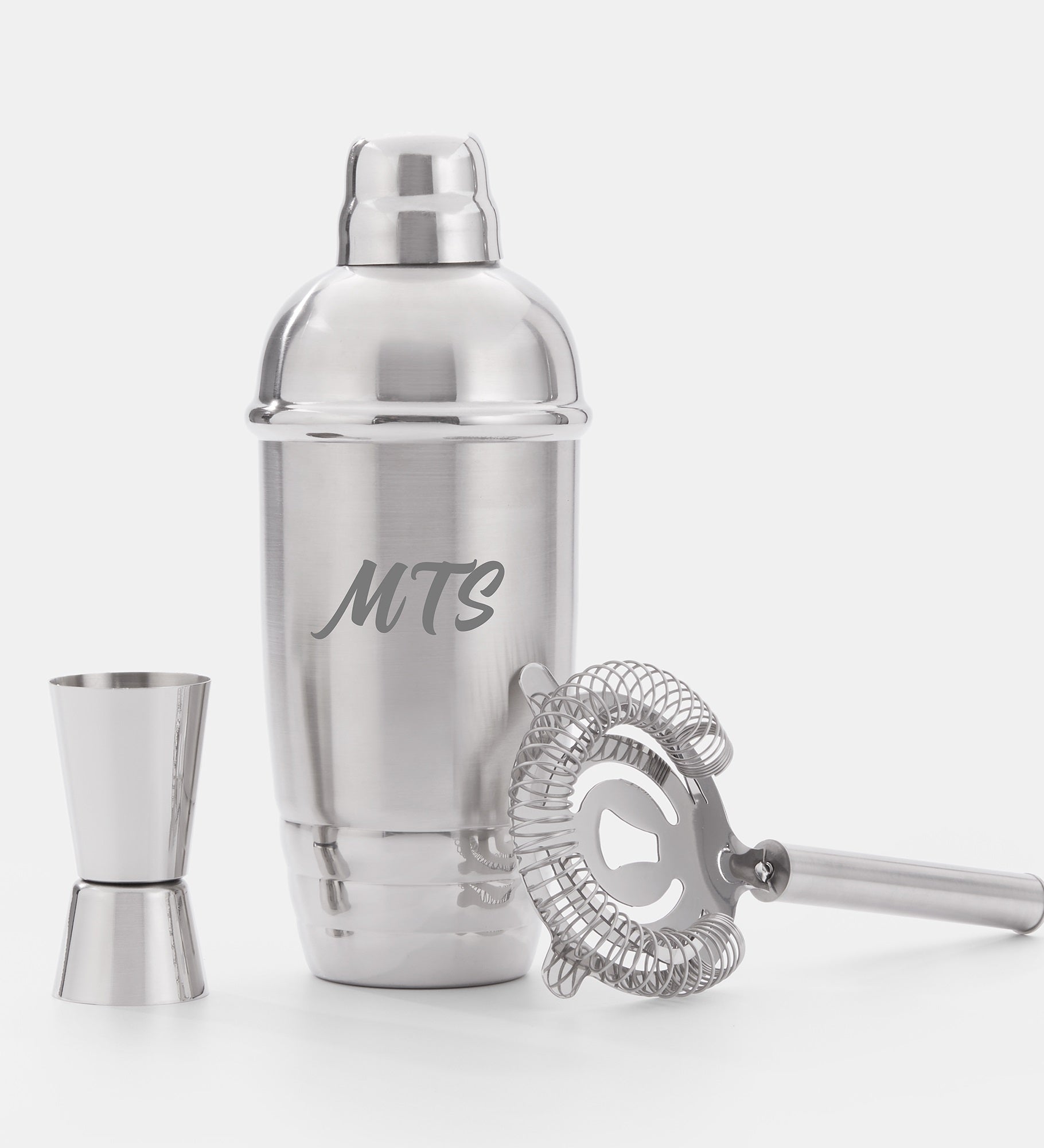  Engraved Lenox "Tuscany" Monogram Cocktail Shaker Set