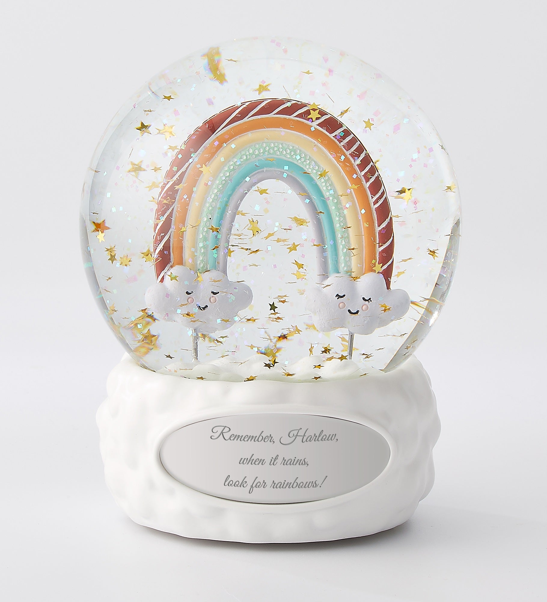 Engraved Rainbow Snow Globe