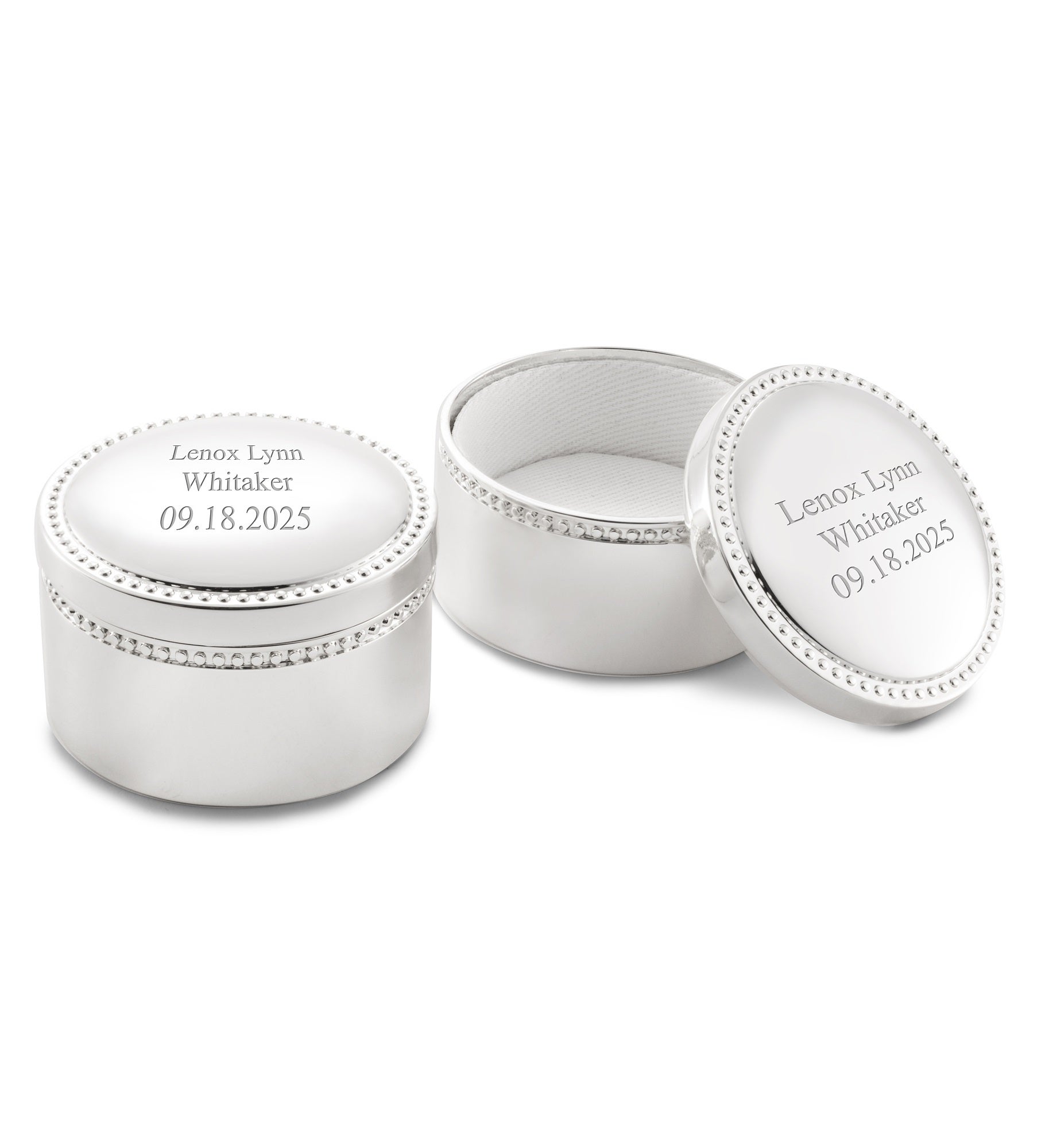 Engraved Beaded Tooth and Curl Keepsake Set