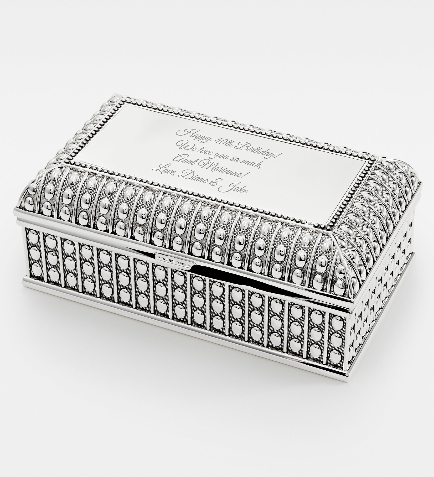  Engraved Beaded Texture Jewelry Box